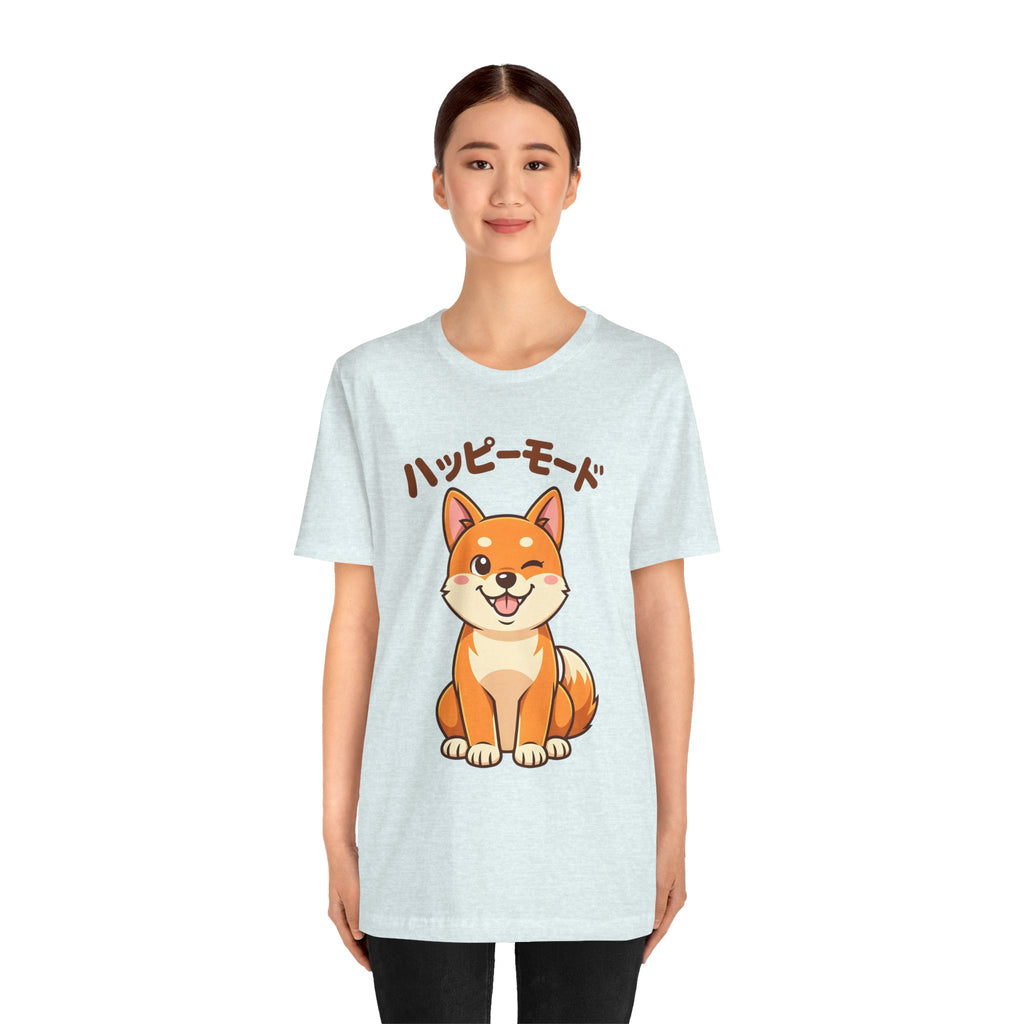 Happy Mode Shiba Inu T‑Shirt — Cute Japanese Kawaii Dog Tee