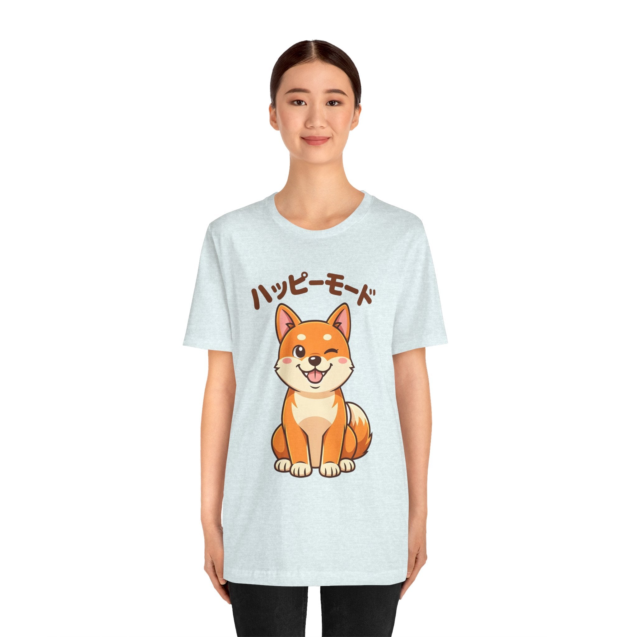 Happy Mode Shiba Inu T‑Shirt — Cute Japanese Kawaii Dog Tee
