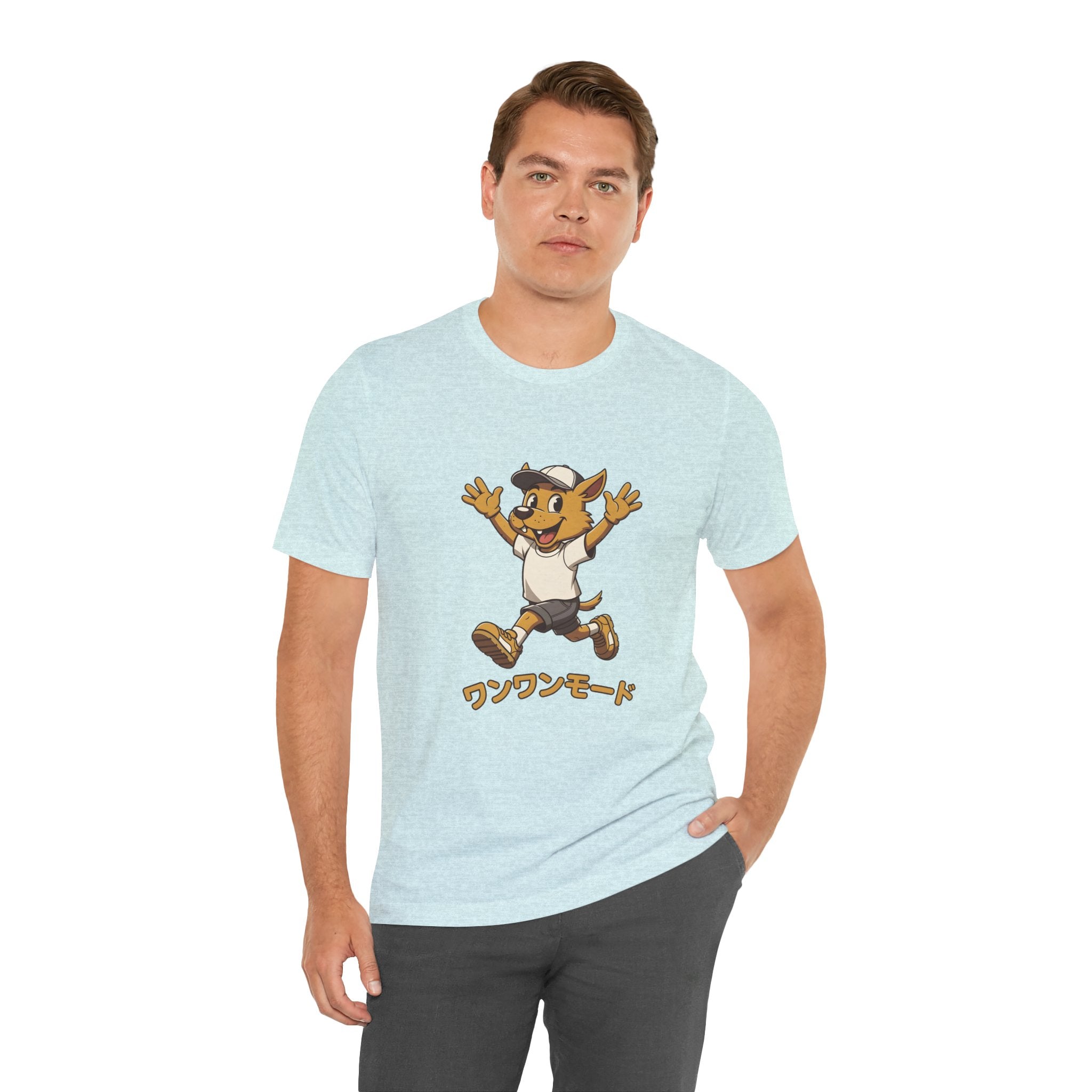 Happy Corgi Character Tee — ワンワンモード (Dog Mode) Cute Cartoon Shirt