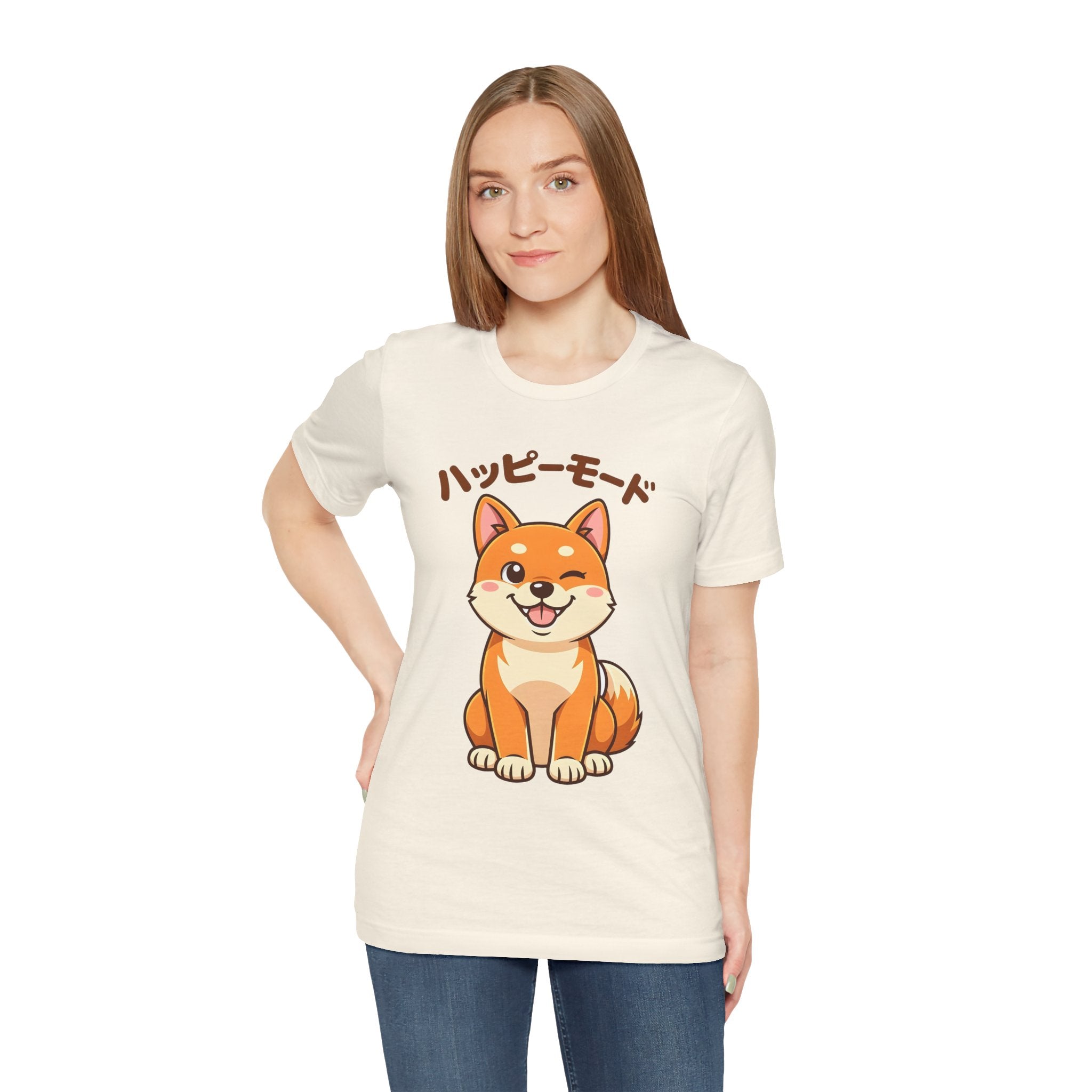 Happy Mode Shiba Inu T‑Shirt — Cute Japanese Kawaii Dog Tee