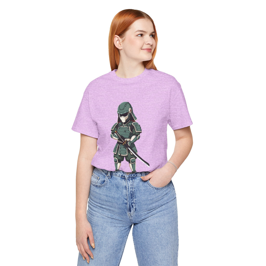Samurai Cat T-Shirt – Cute Armored Kitty with Katana Graphic