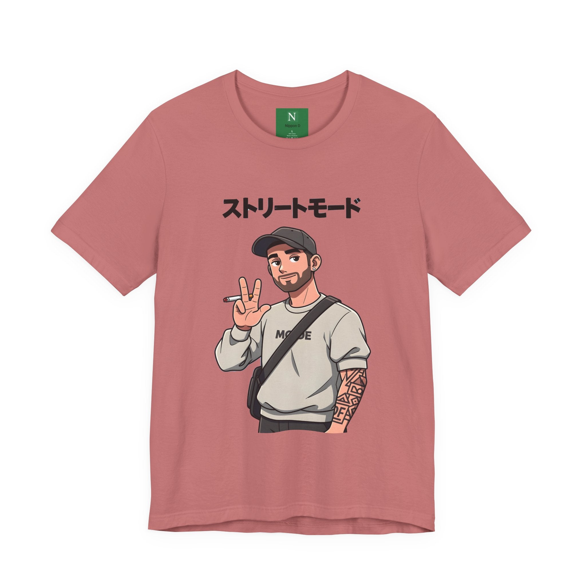 Street Mode Graphic Tee — Japanese Text Casual Urban T-Shirt