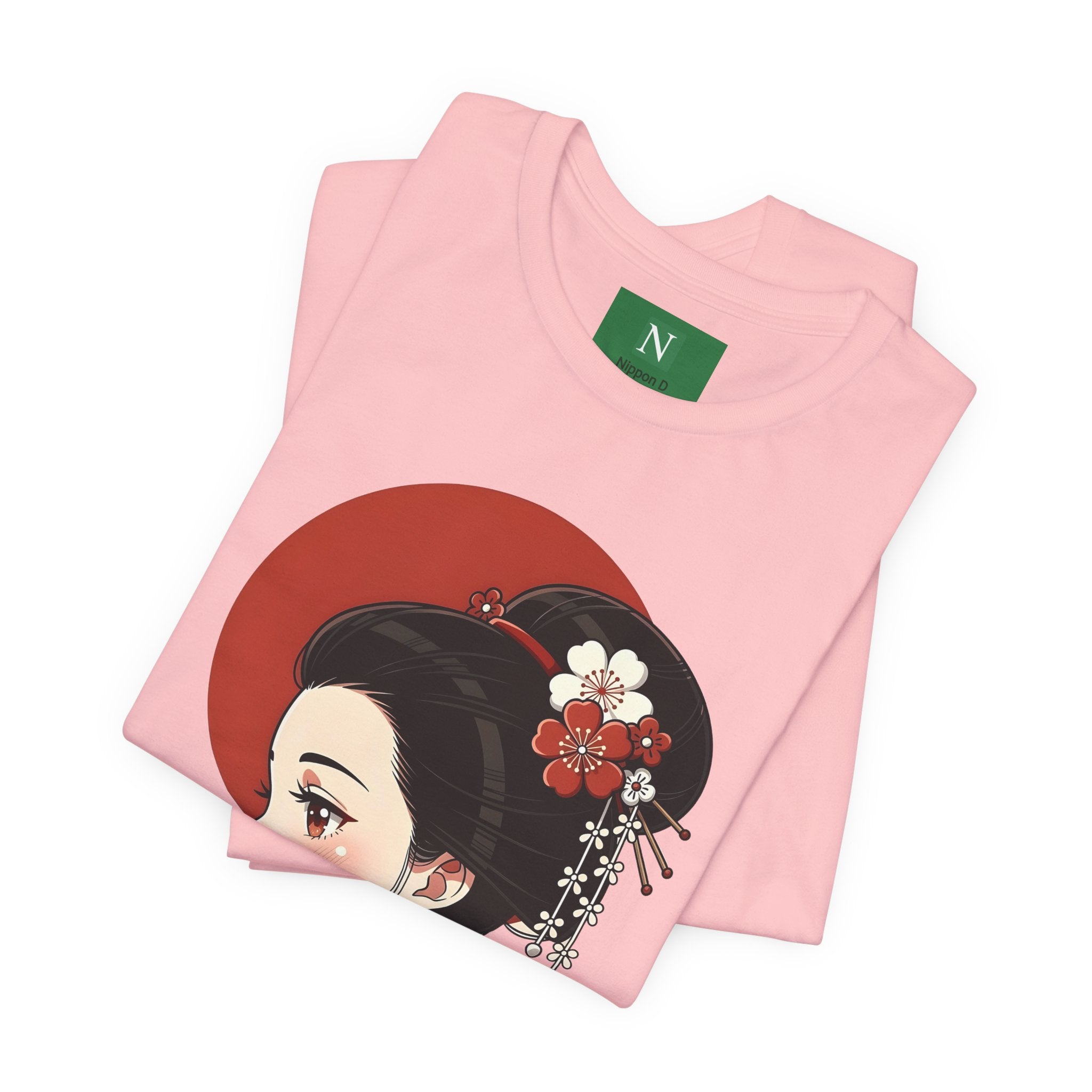 Geisha Portrait Tee — Japanese Floral Kimono Art T-Shirt