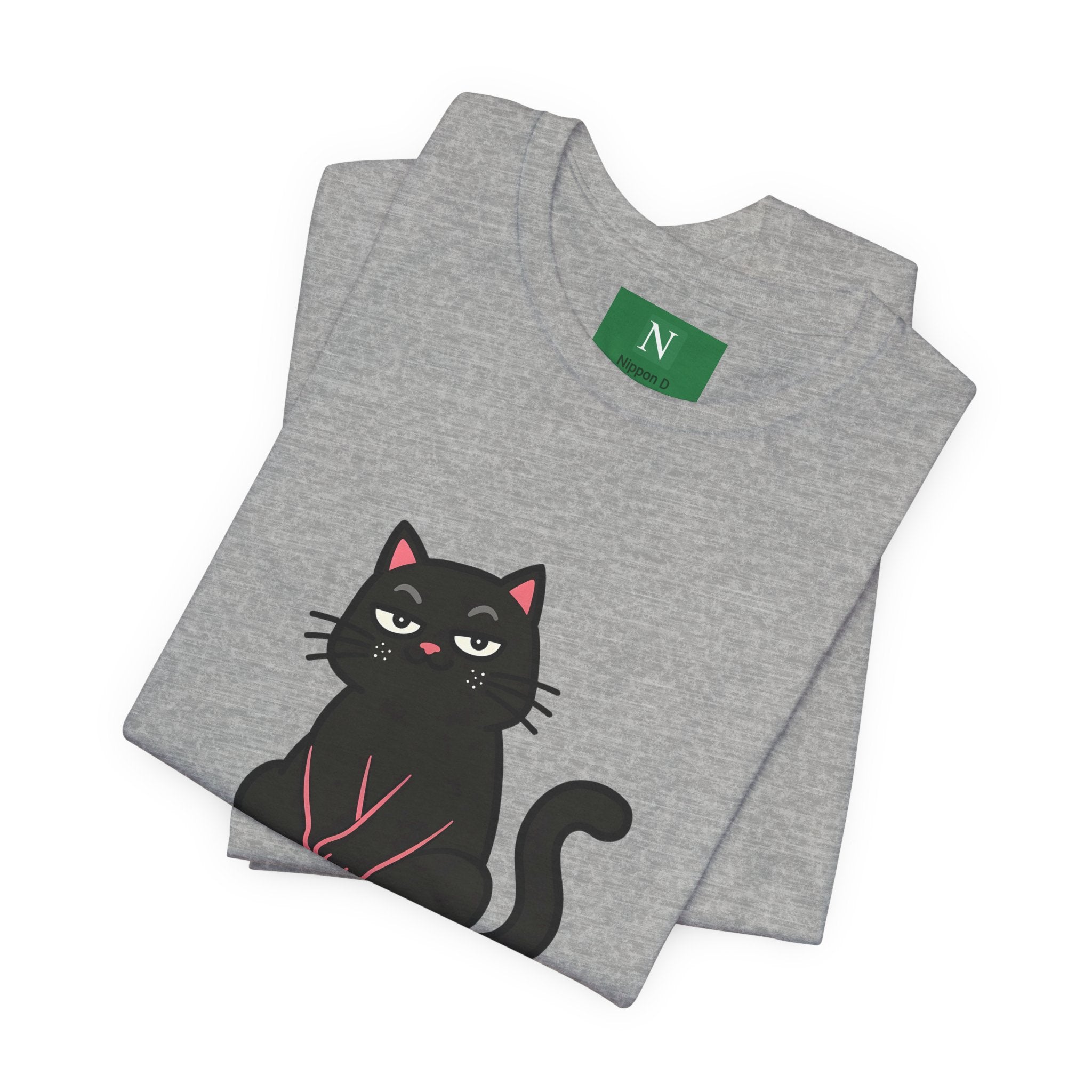 Black Cat Tee with Japanese Text — 'Mita Me wa Ii, Kimochi wa Sore Ijo' Cute Kawaii Graphic T-Shirt