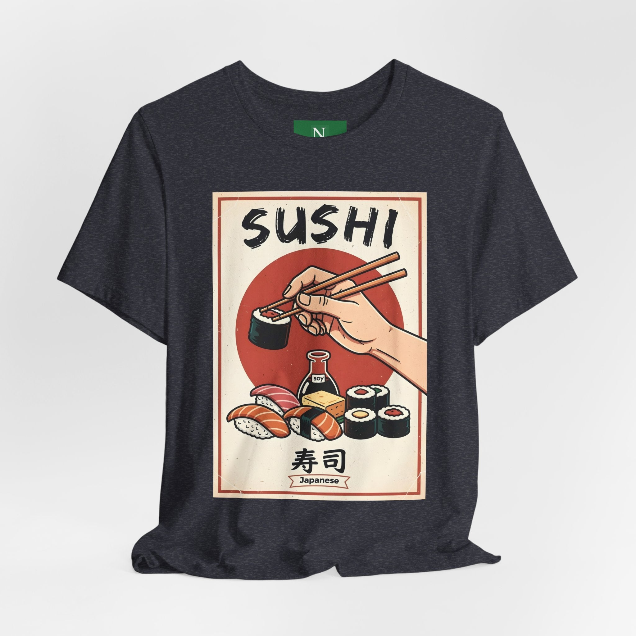 Sushi Poster Graphic Tee — Retro Japanese Sushi Shirt