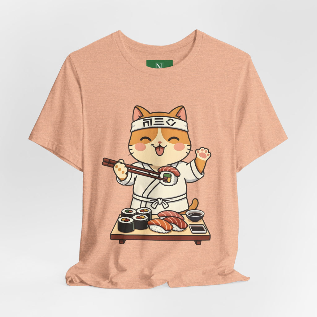 Sushi Chef Cat T‑Shirt — Cute Kawaii Cat Making Sushi Graphic Tee