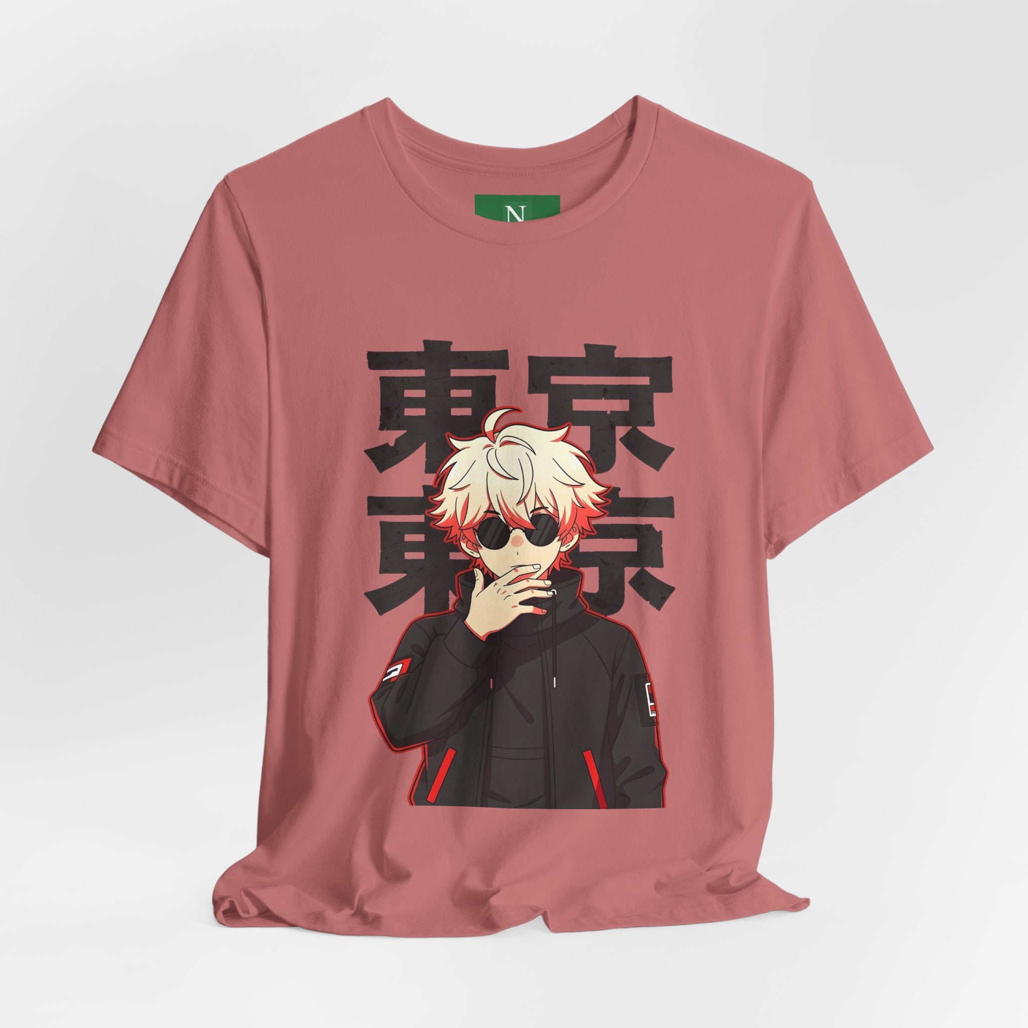 Tokyo Anime Graphic Tee — Blond Character with Kanji "東京"