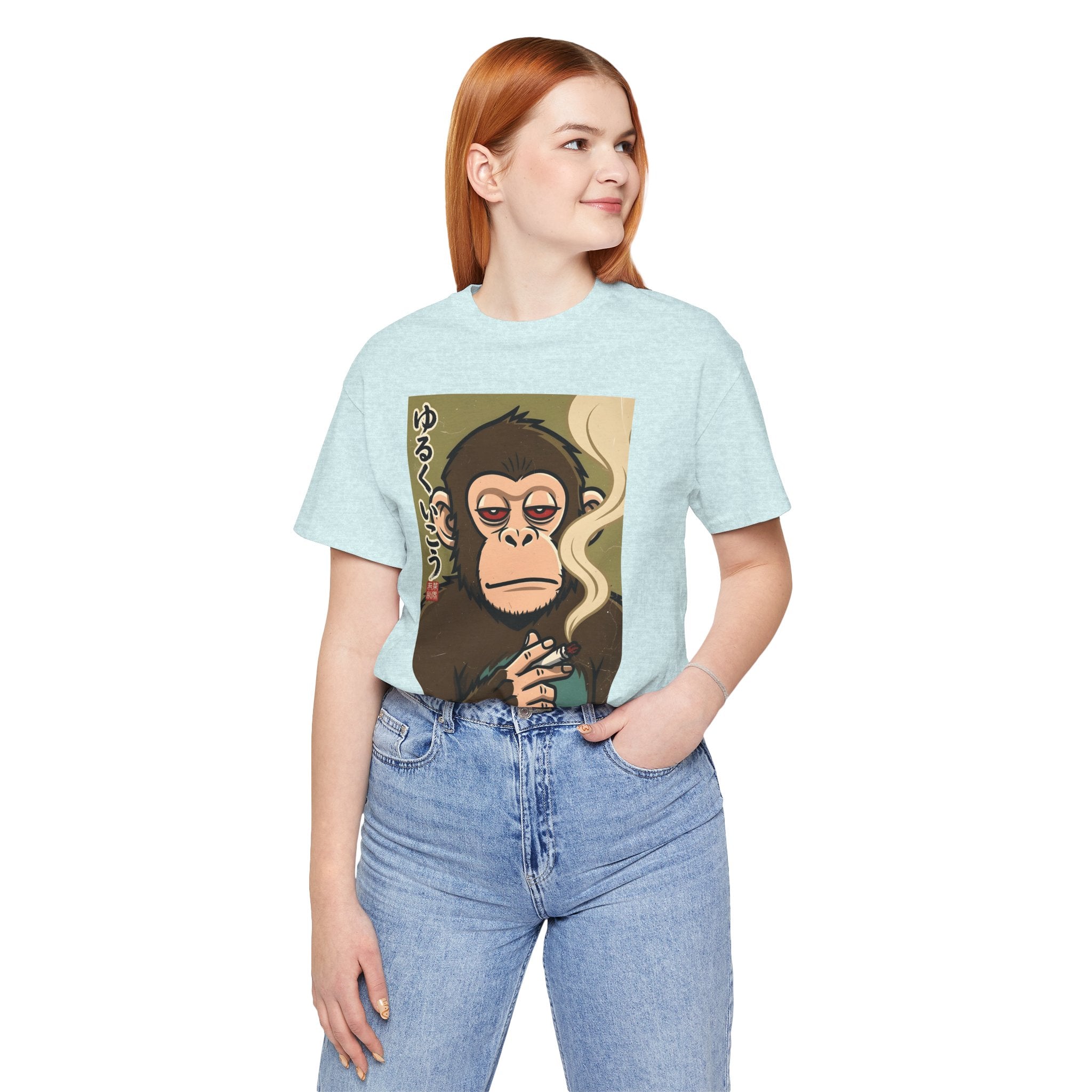 Smoking Monkey Graphic Tee — Japanese Retro Ape Illustration T-Shirt
