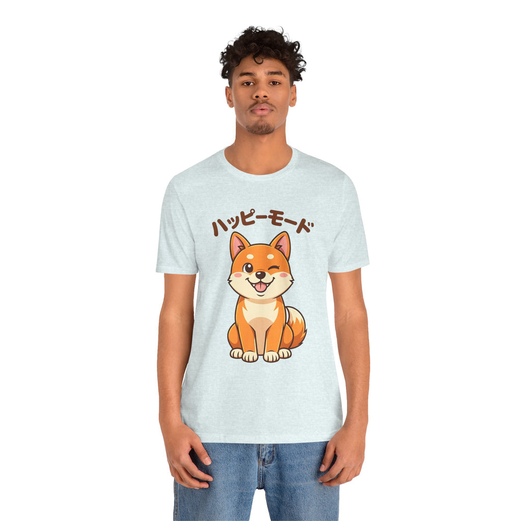 Happy Mode Shiba Inu T‑Shirt — Cute Japanese Kawaii Dog Tee