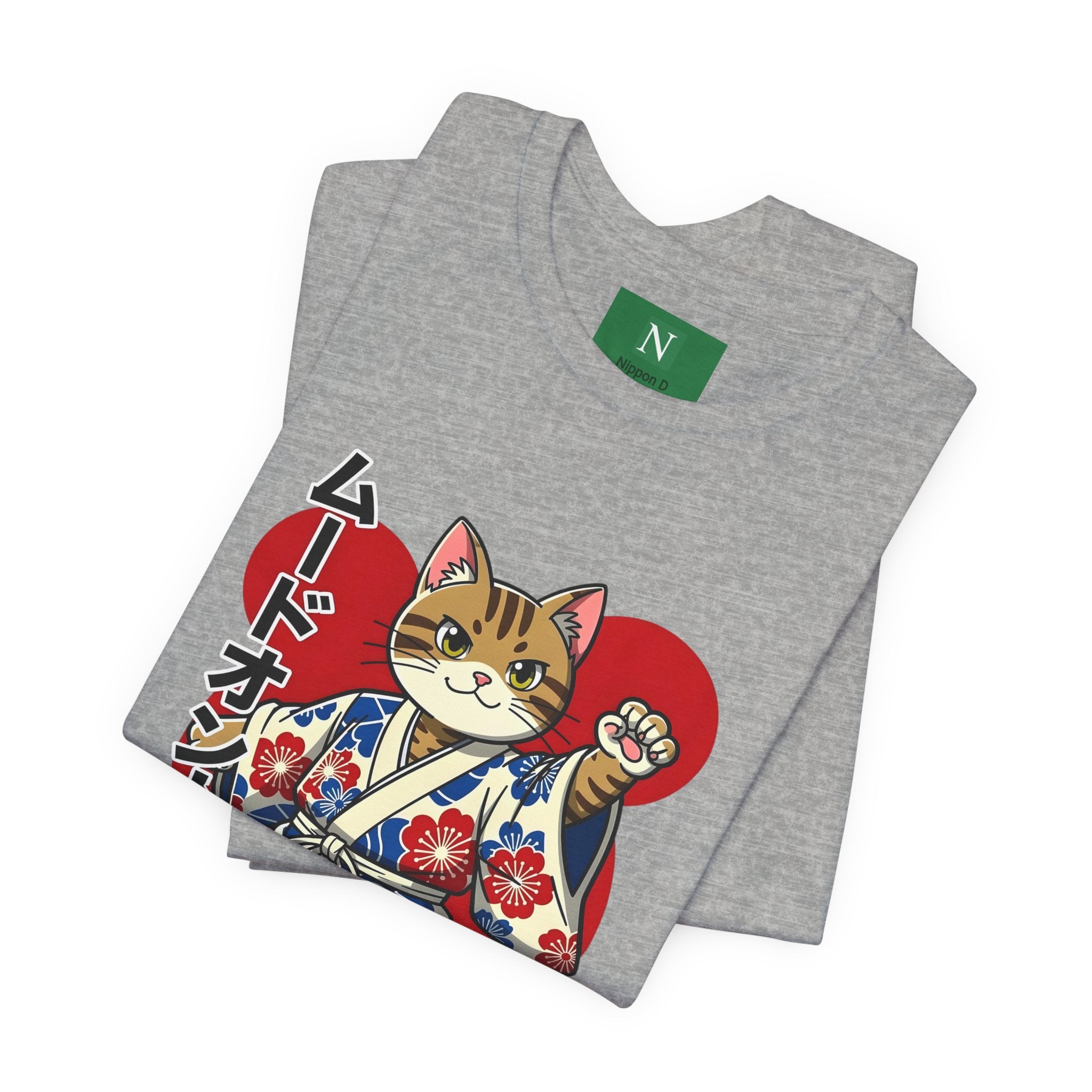 Samurai Cat T‑Shirt — Kawaii Japanese Kimono Cat Graphic Tee