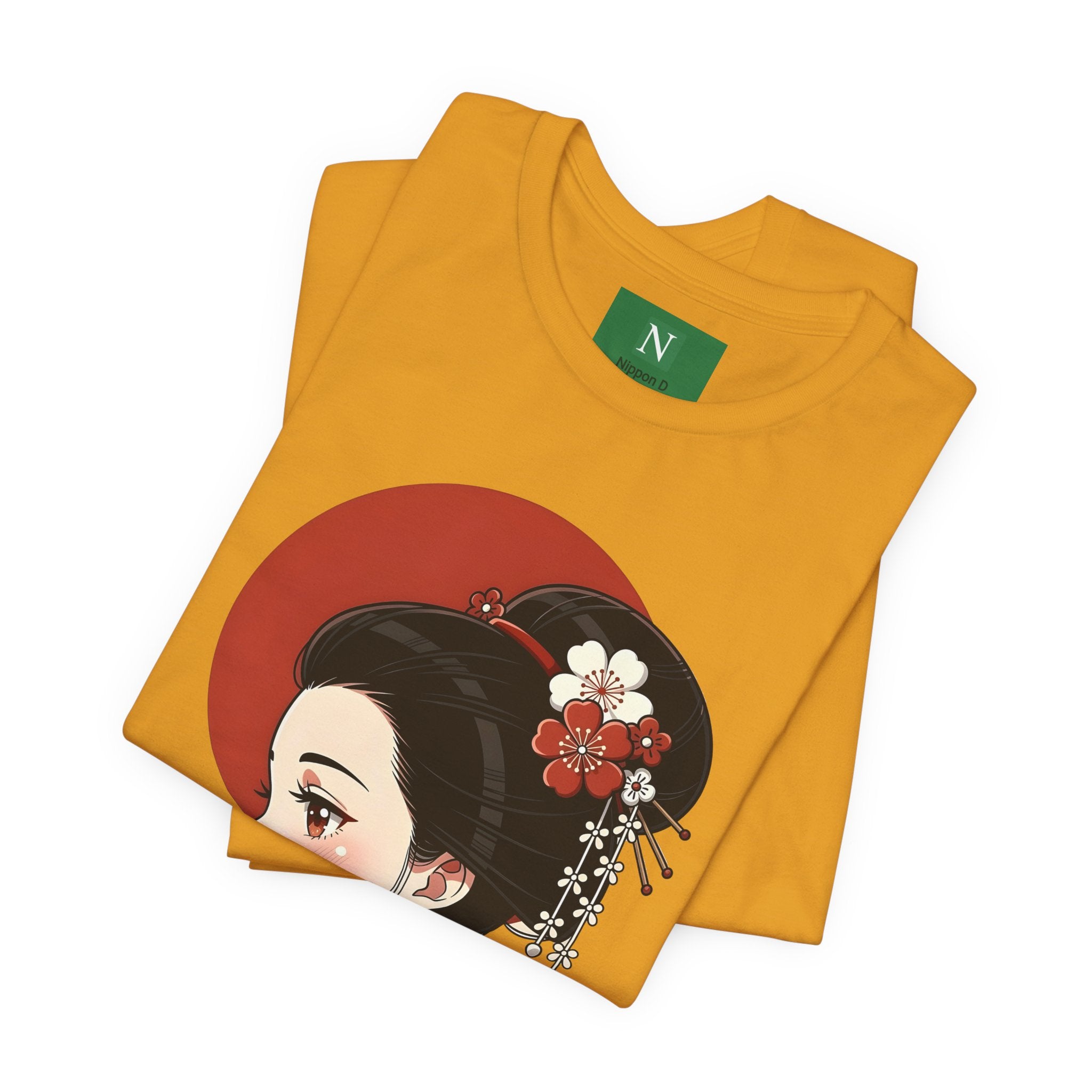 Geisha Portrait Tee — Japanese Floral Kimono Art T-Shirt