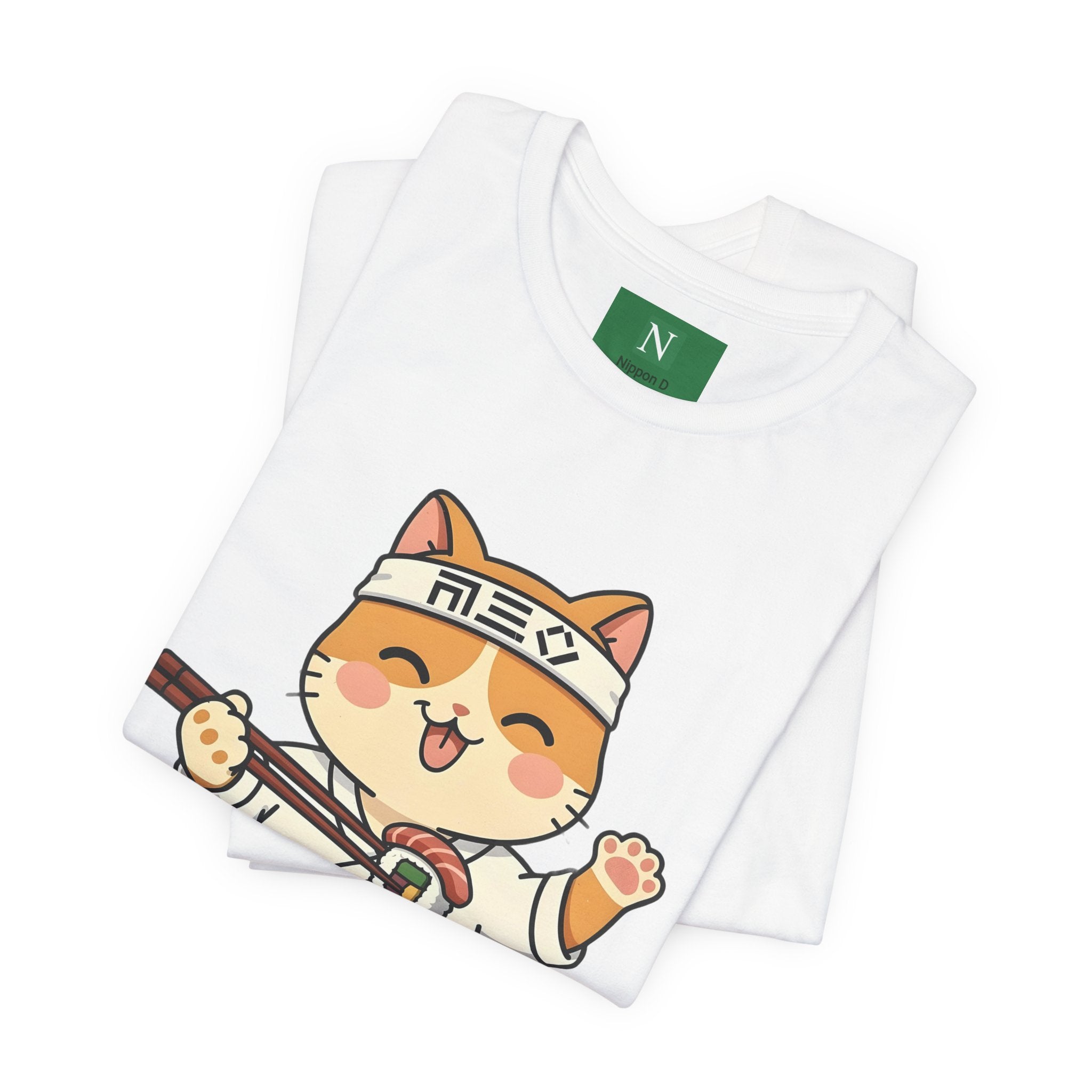 Sushi Chef Cat T‑Shirt — Cute Kawaii Cat Making Sushi Graphic Tee
