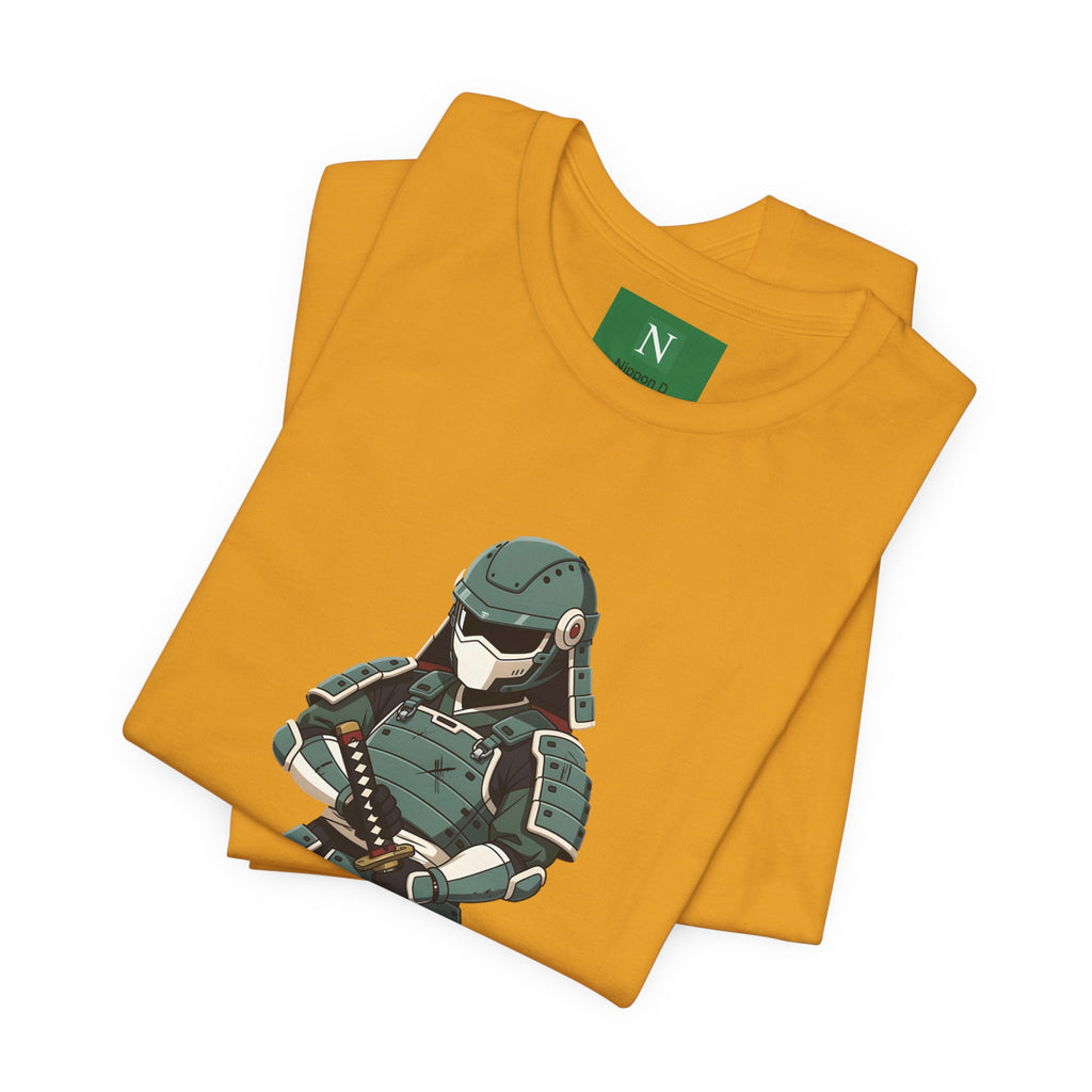 Samurai Cat T-Shirt – Cute Armored Kitty with Katana Graphic