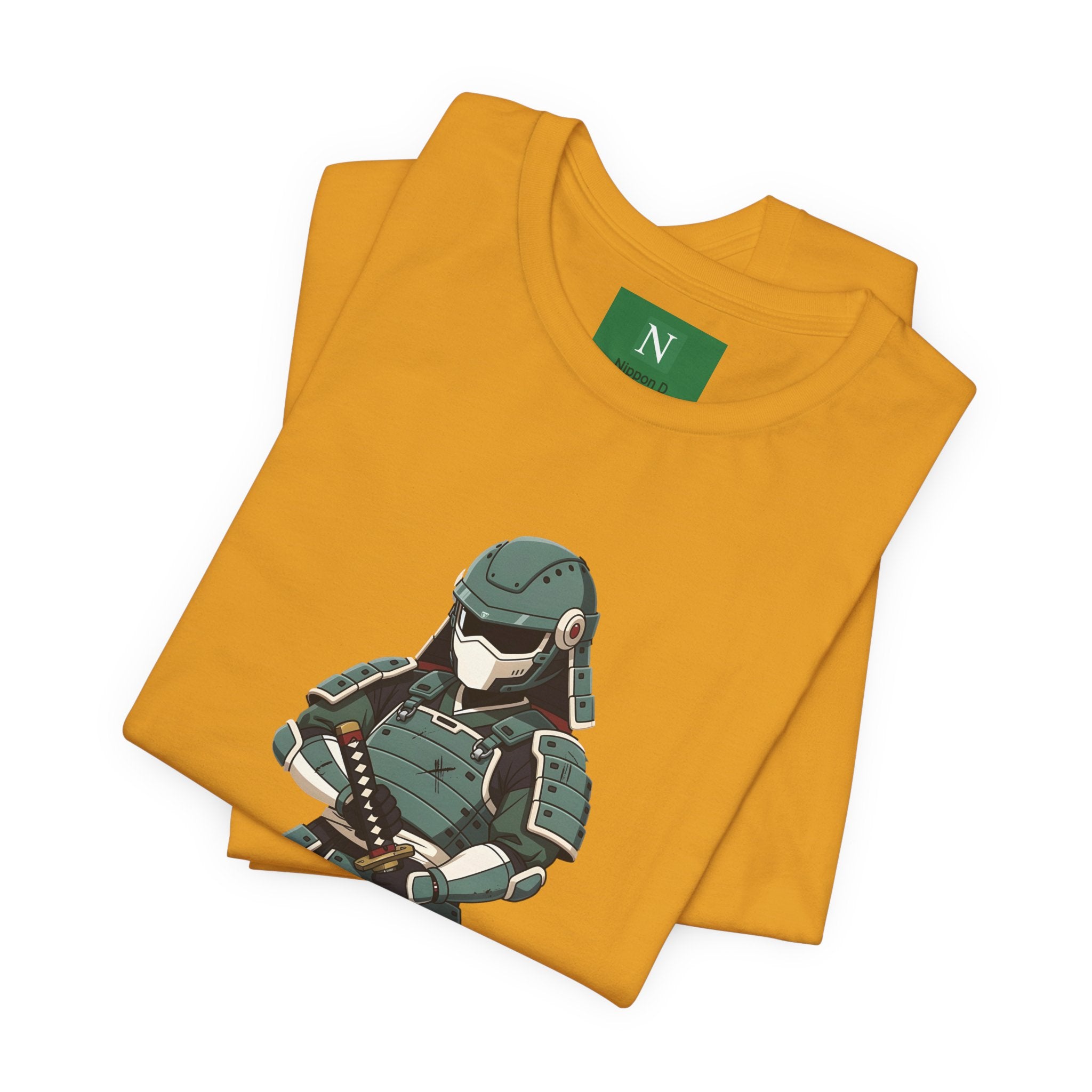 Samurai Cat T-Shirt – Cute Armored Kitty with Katana Graphic