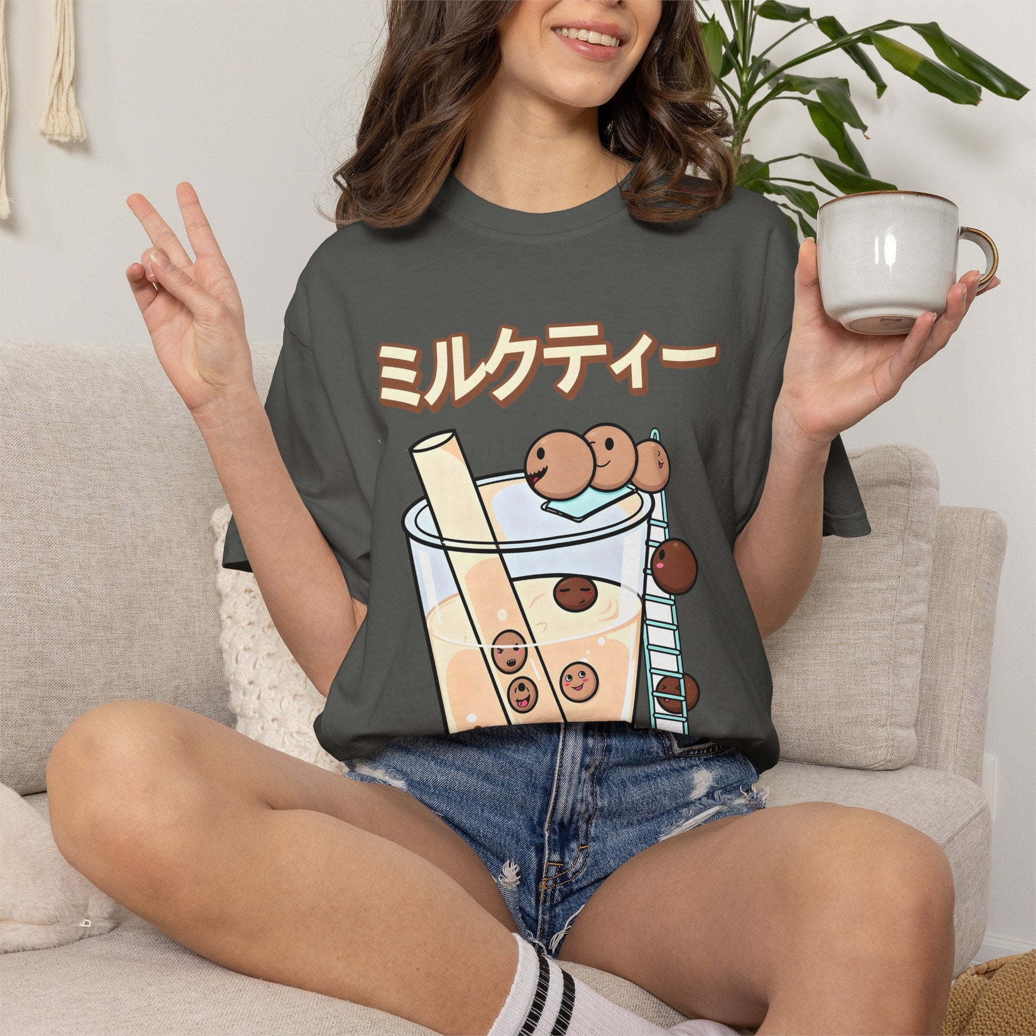 Boba Milk Tea T-Shirt — ミルクティー Cute Bubble Tea Graphic Tee