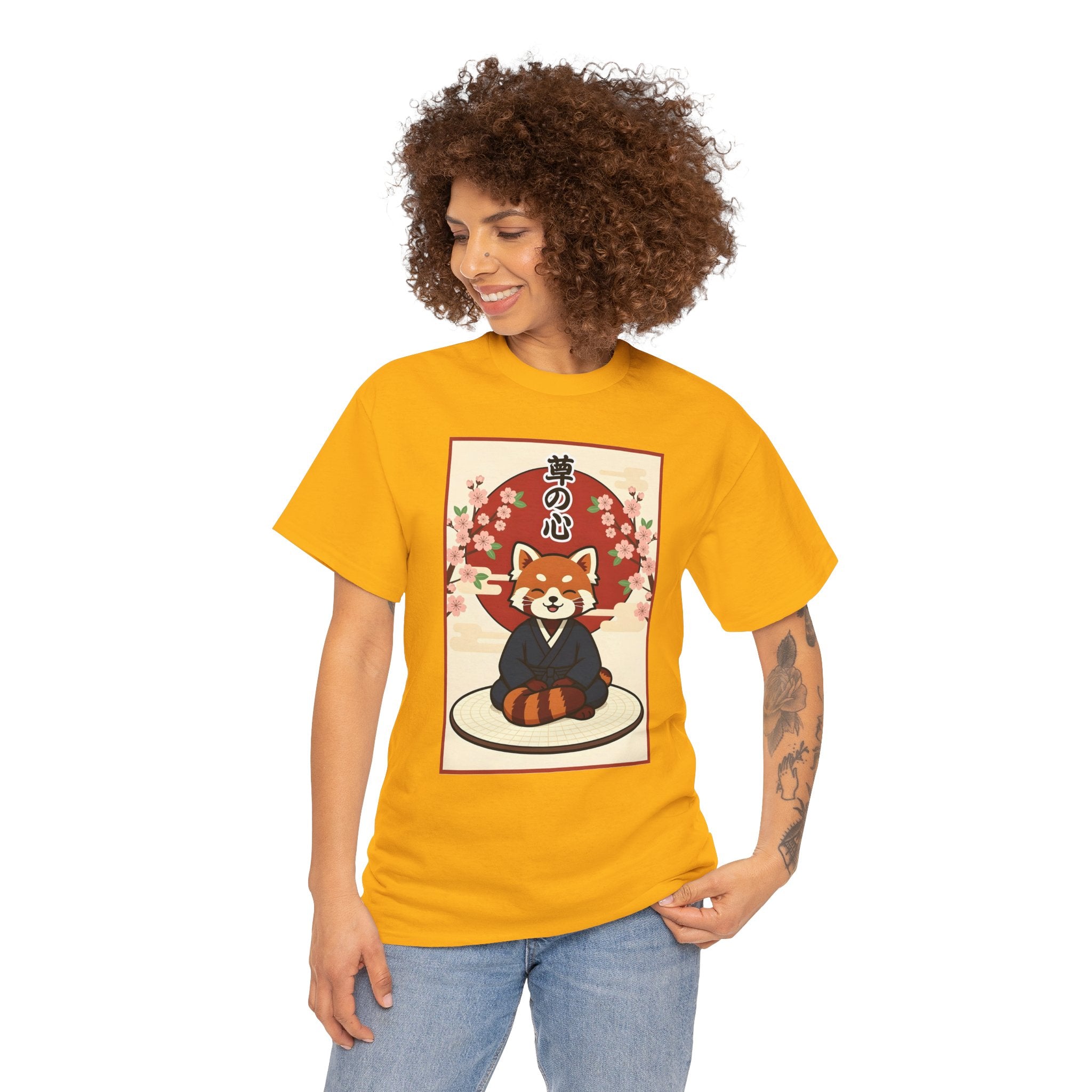 Red Panda Zen T-Shirt — Cute Japanese-Inspired Meditation Design