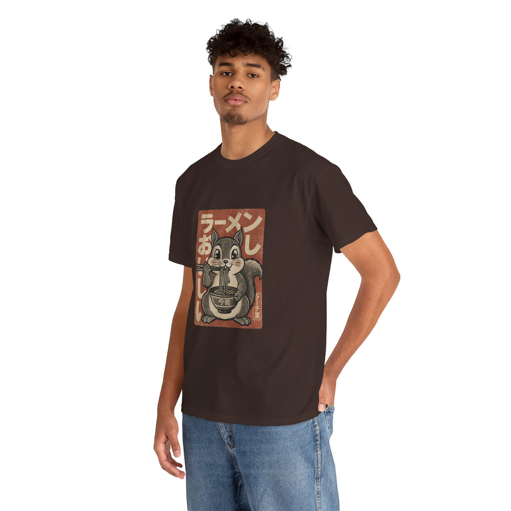 Ramen Squirrel T‑Shirt — Cute Vintage Japanese Noodle Graphic Tee