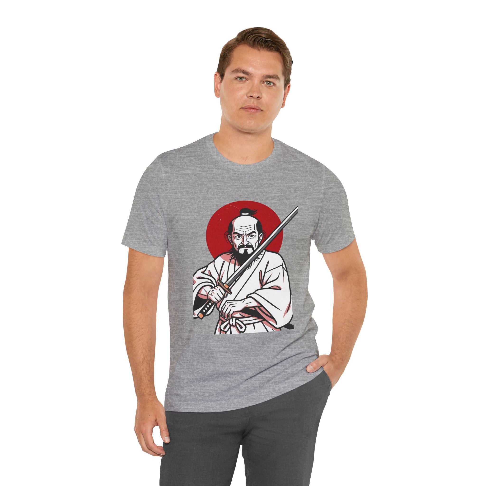 Samurai Warrior T-Shirt – Vintage Katana Illustration with Red Rising Sun