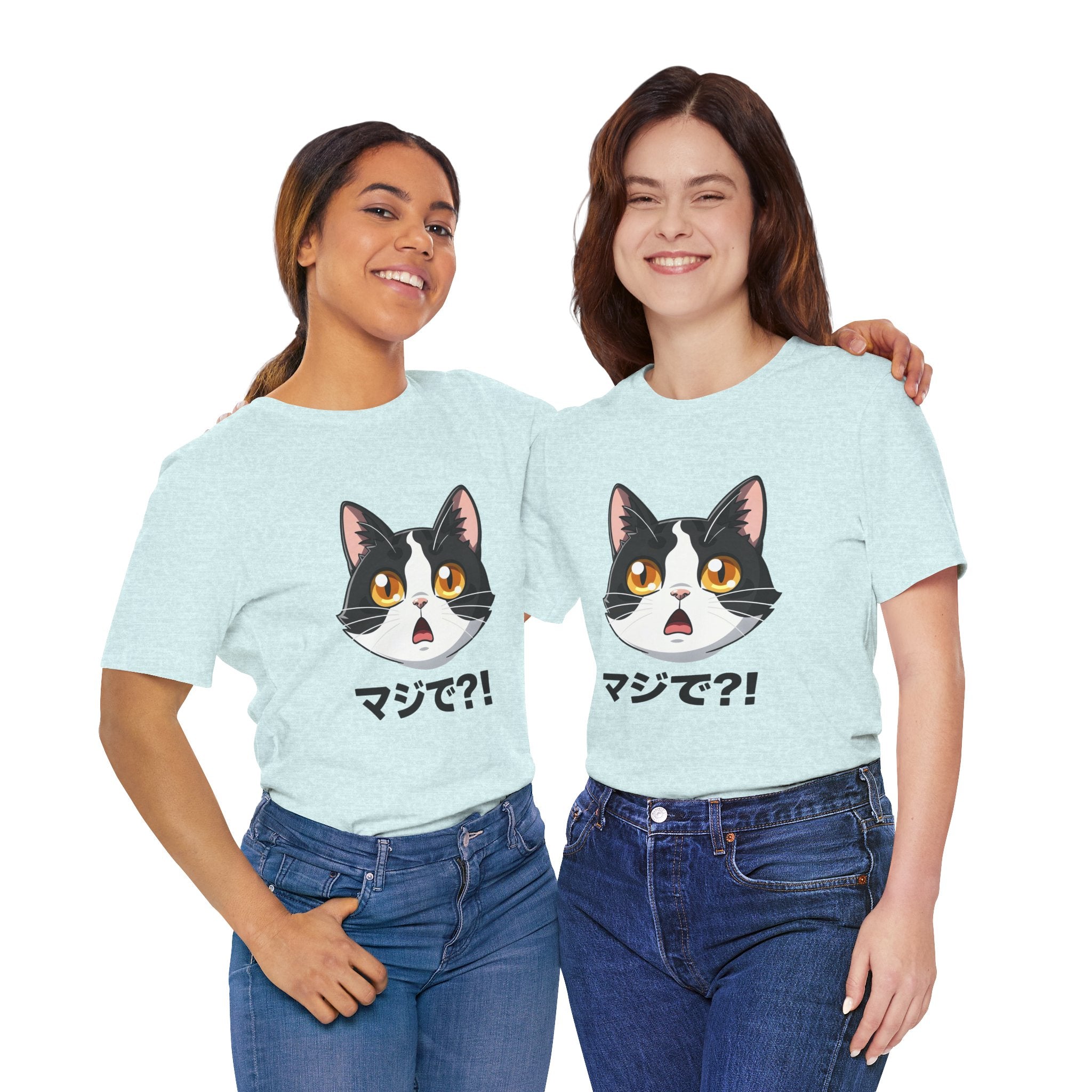 Cat Shock Face Graphic Tee — マジで?! Cute Anime Cat T-Shirt