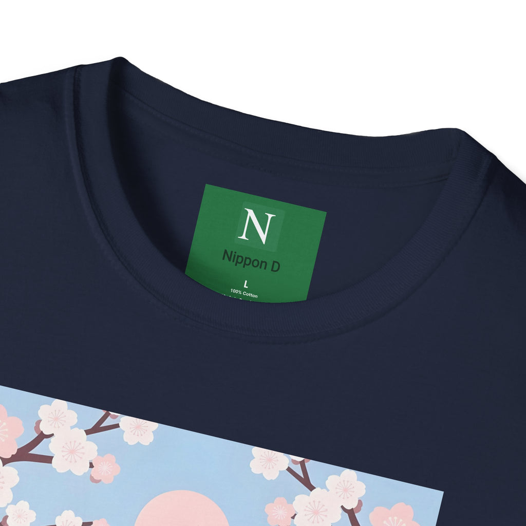 Cherry Blossom Geisha Tee — Japanese Girl & Cat Graphic T-Shirt
