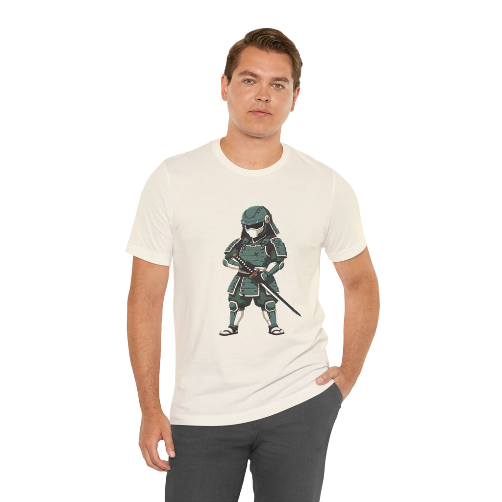 Samurai Cat T-Shirt – Cute Armored Kitty with Katana Graphic