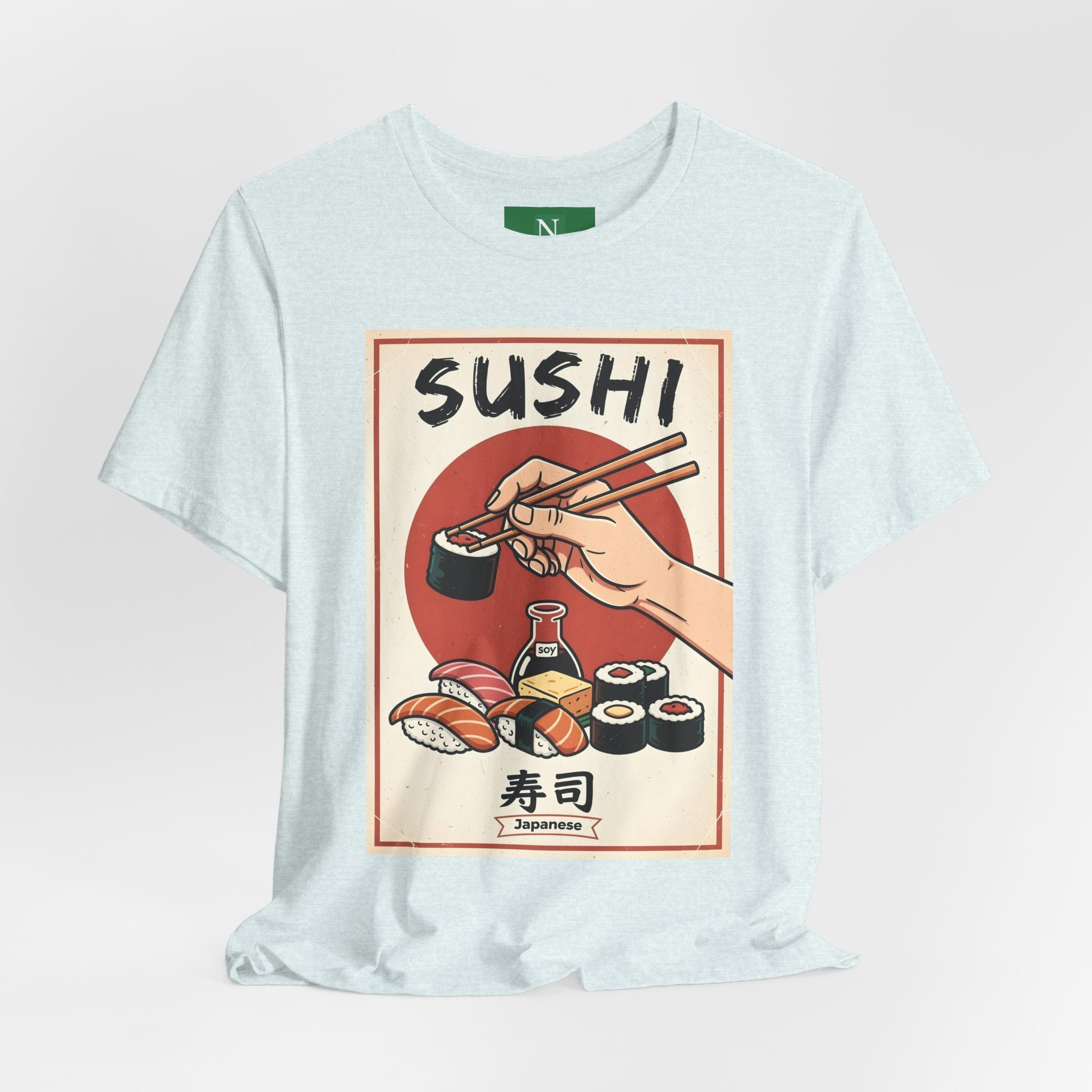 Sushi Poster Graphic Tee — Retro Japanese Sushi Shirt