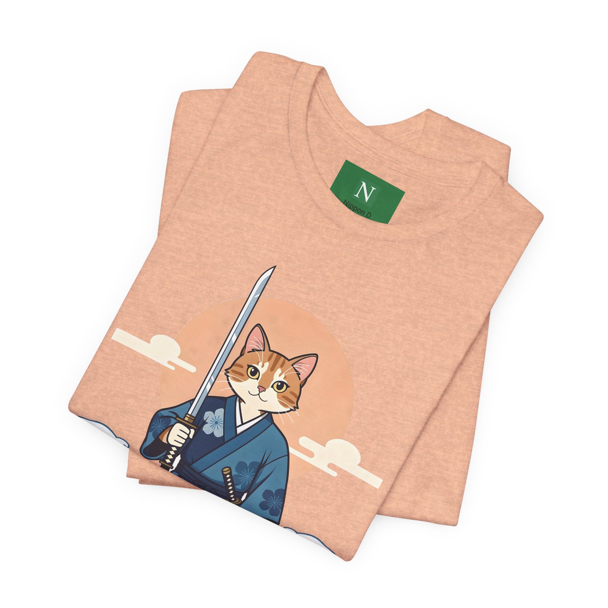 Samurai Cat T-Shirt — Japanese Wave Illustration Tee