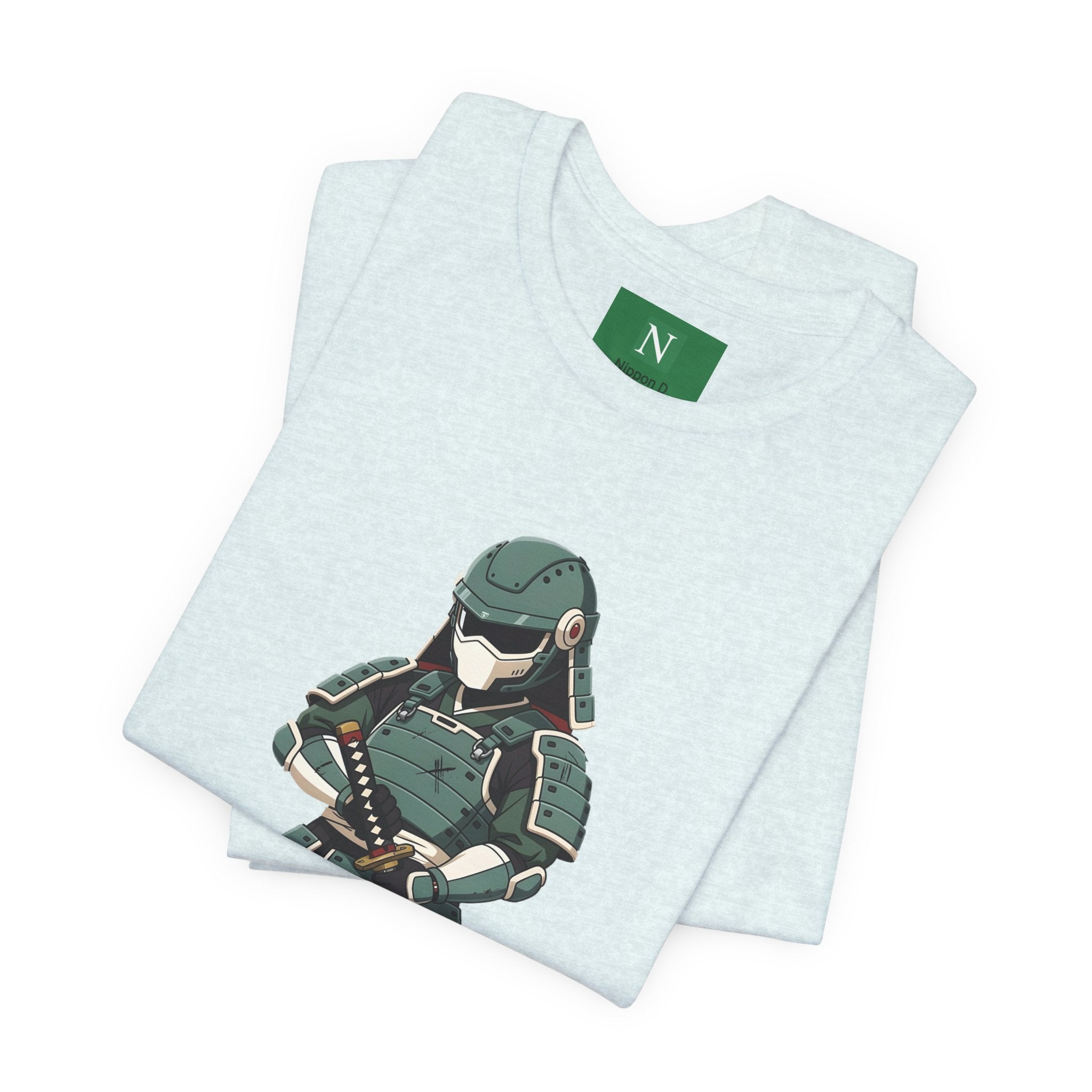Samurai Cat T-Shirt – Cute Armored Kitty with Katana Graphic