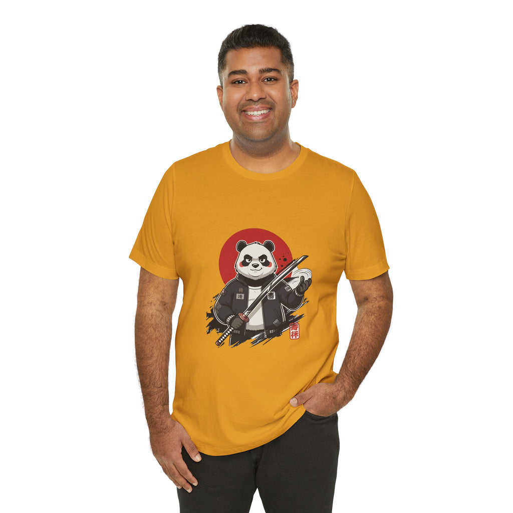 Samurai Panda T-Shirt — Cute Warrior Graphic Tee with Red Sun