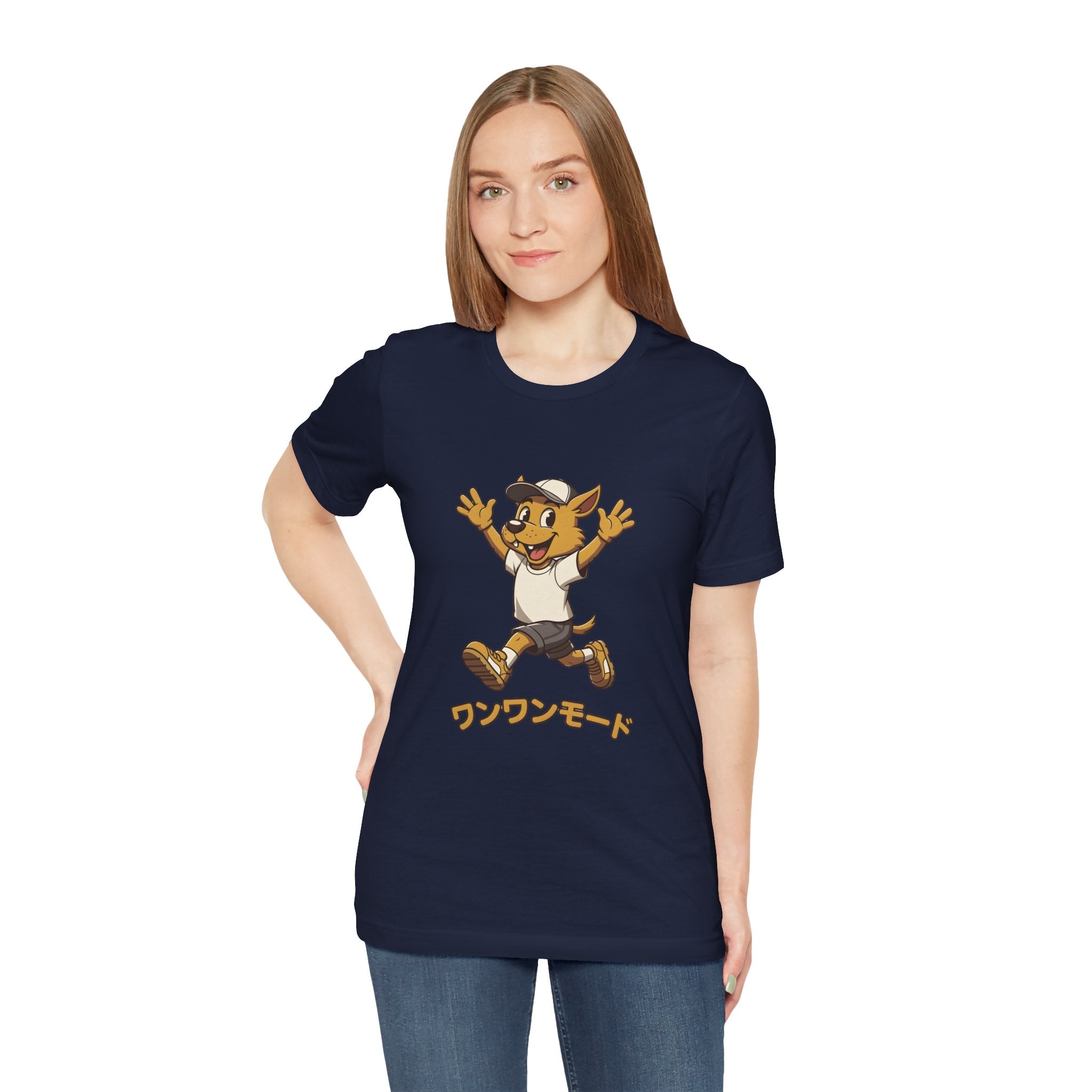 Happy Corgi Character Tee — ワンワンモード (Dog Mode) Cute Cartoon Shirt