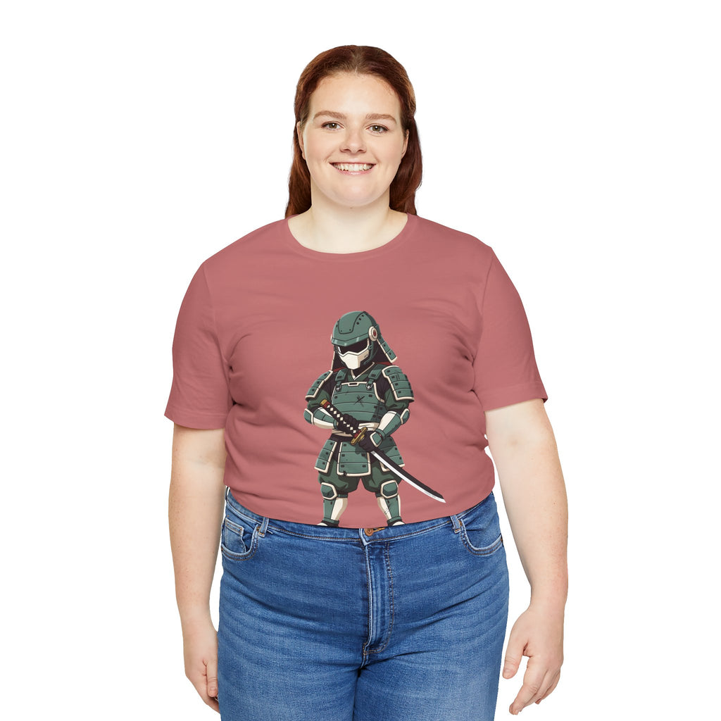 Samurai Cat T-Shirt – Cute Armored Kitty with Katana Graphic
