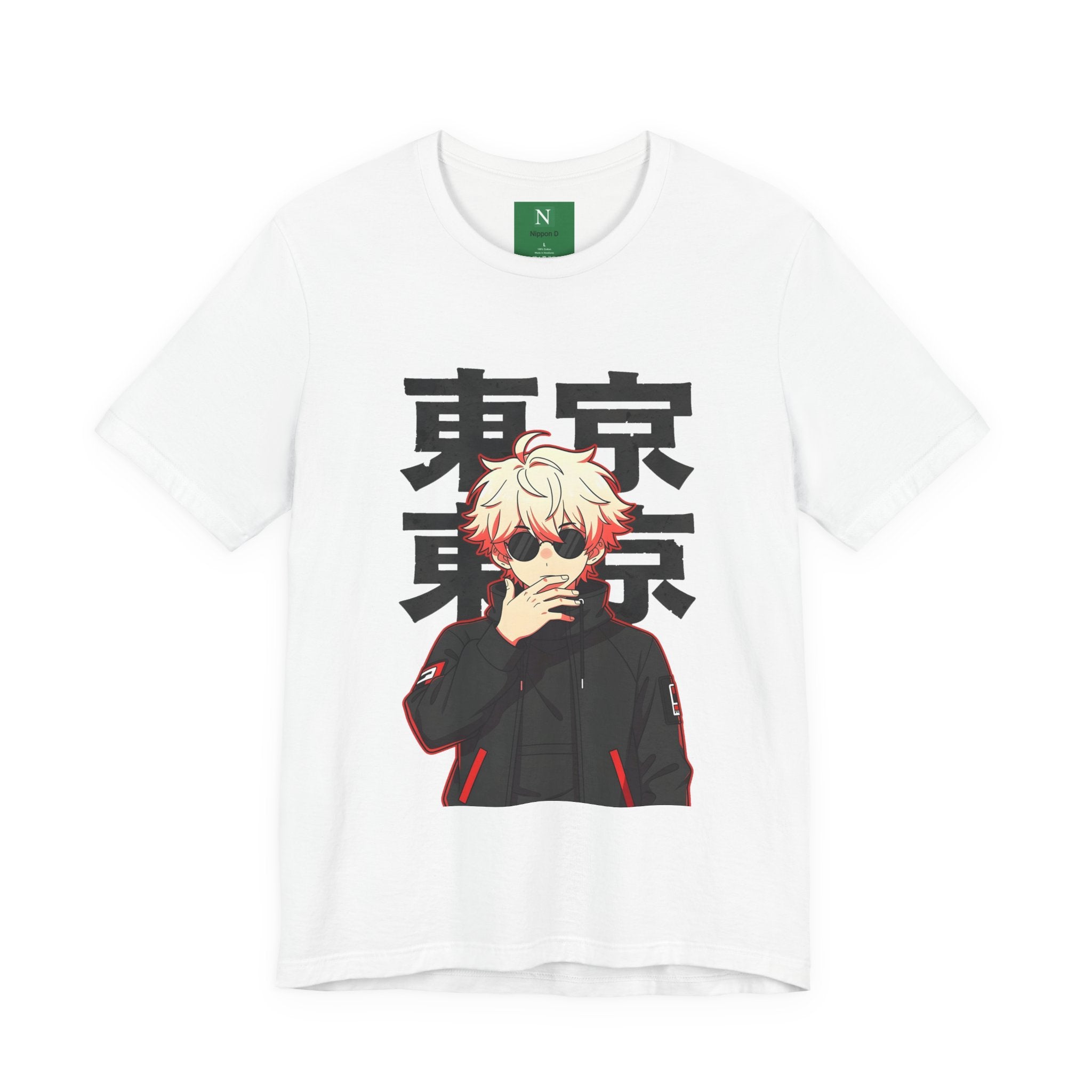 Tokyo Anime Graphic Tee — Blond Character with Kanji "東京"