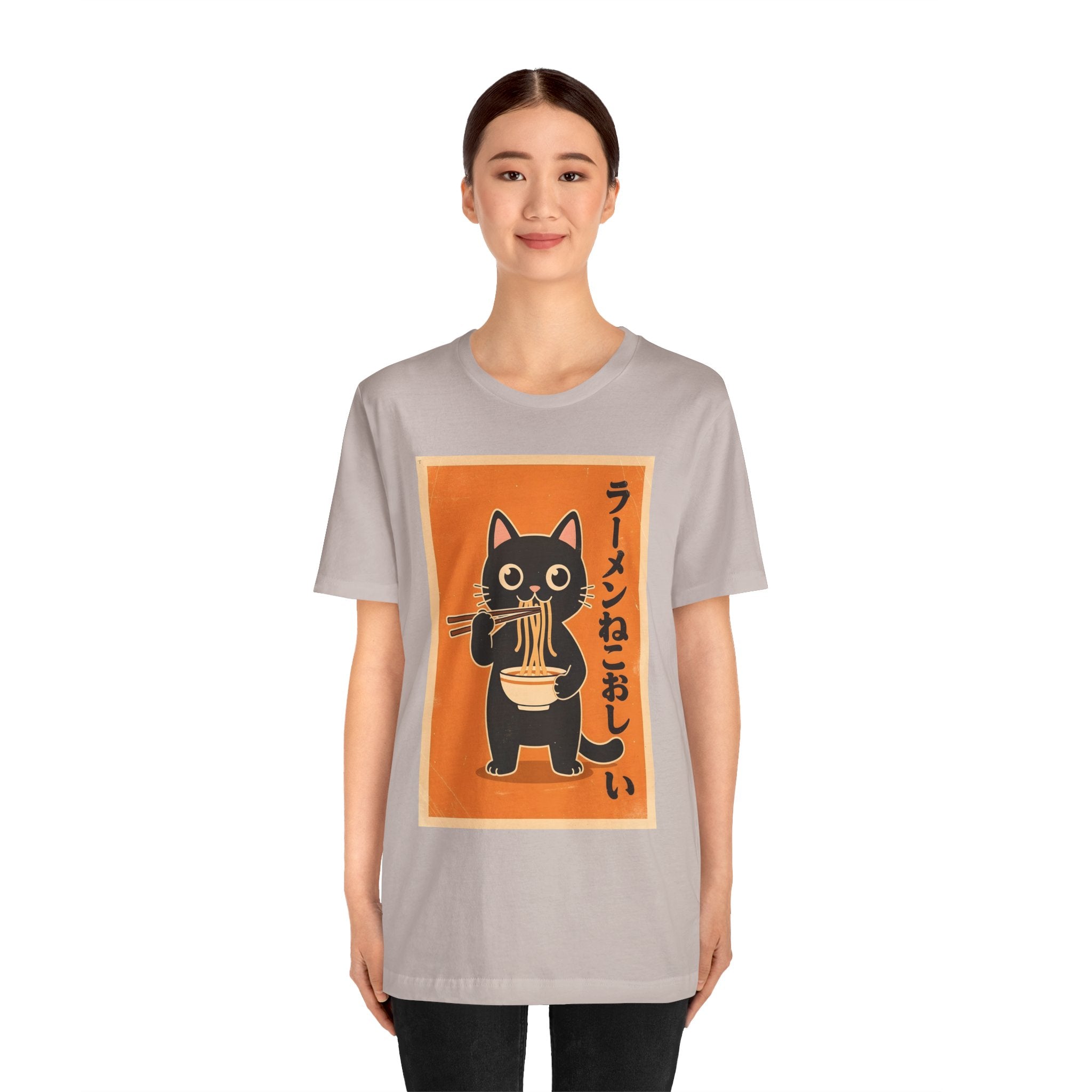 Ramen Cat Tee — Cute Japanese Cat Eating Noodles Graphic T-Shirt