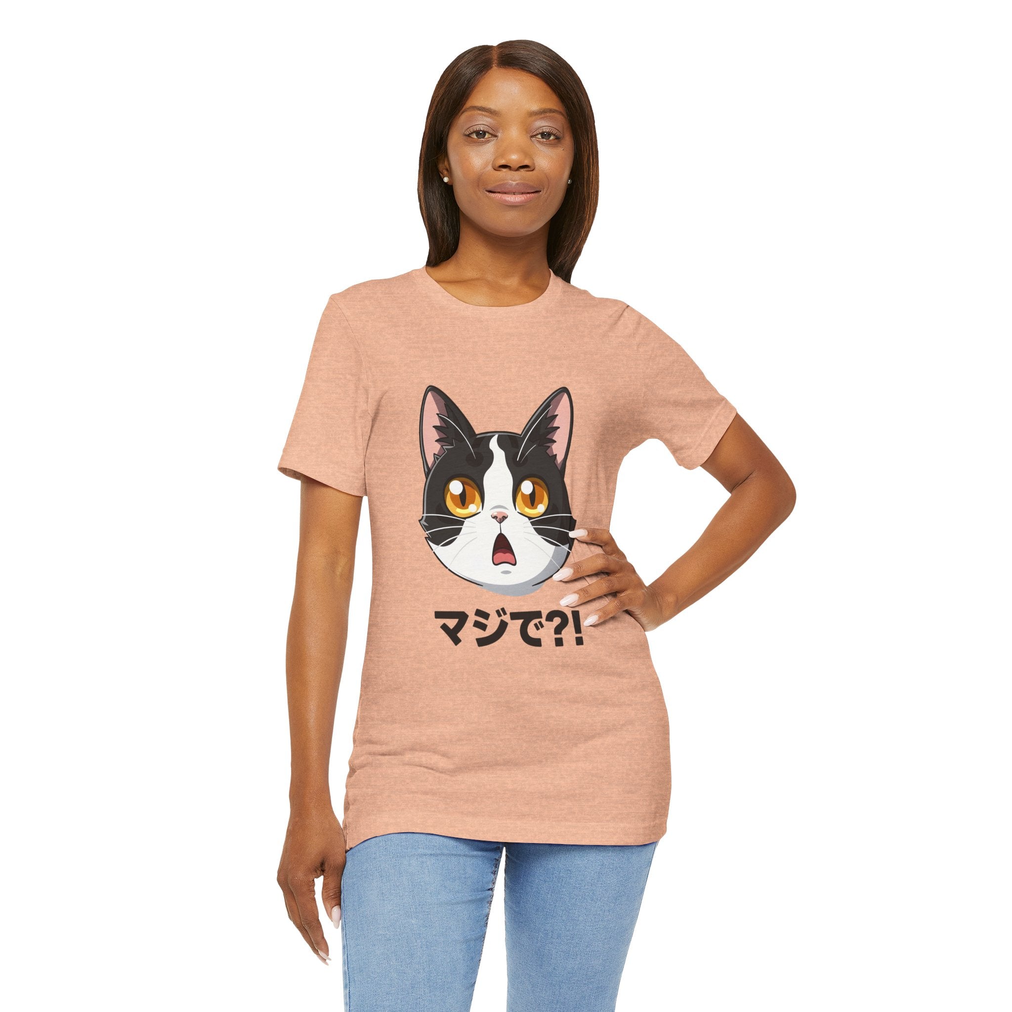 Cat Shock Face Graphic Tee — マジで?! Cute Anime Cat T-Shirt