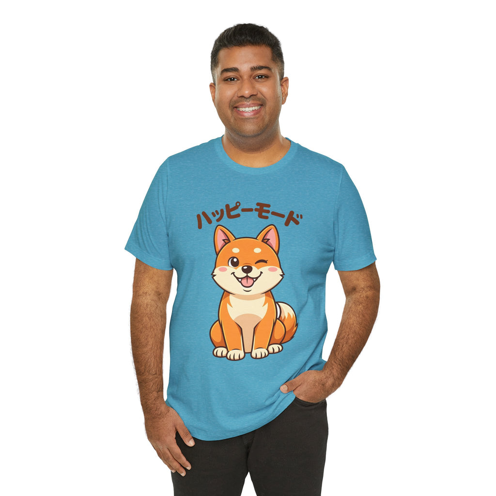 Happy Mode Shiba Inu T‑Shirt — Cute Japanese Kawaii Dog Tee
