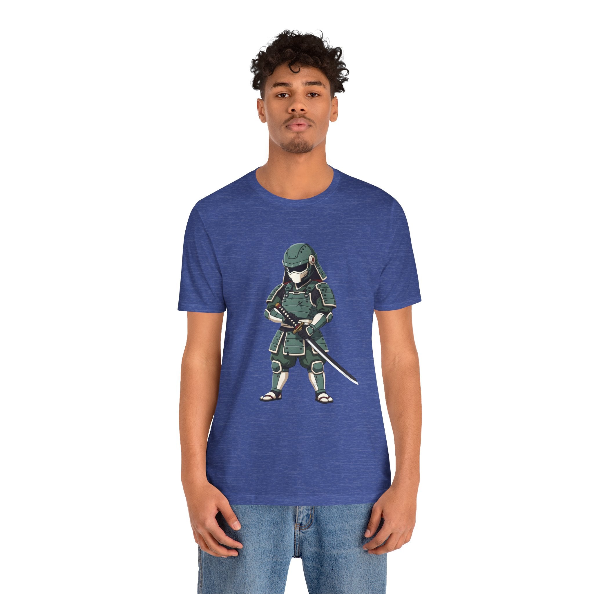 Samurai Cat T-Shirt – Cute Armored Kitty with Katana Graphic
