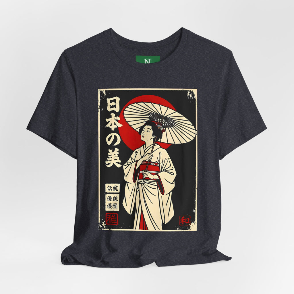 Geisha Umbrella T‑Shirt — Japanese Beauty Vintage Ukiyo-e Tee