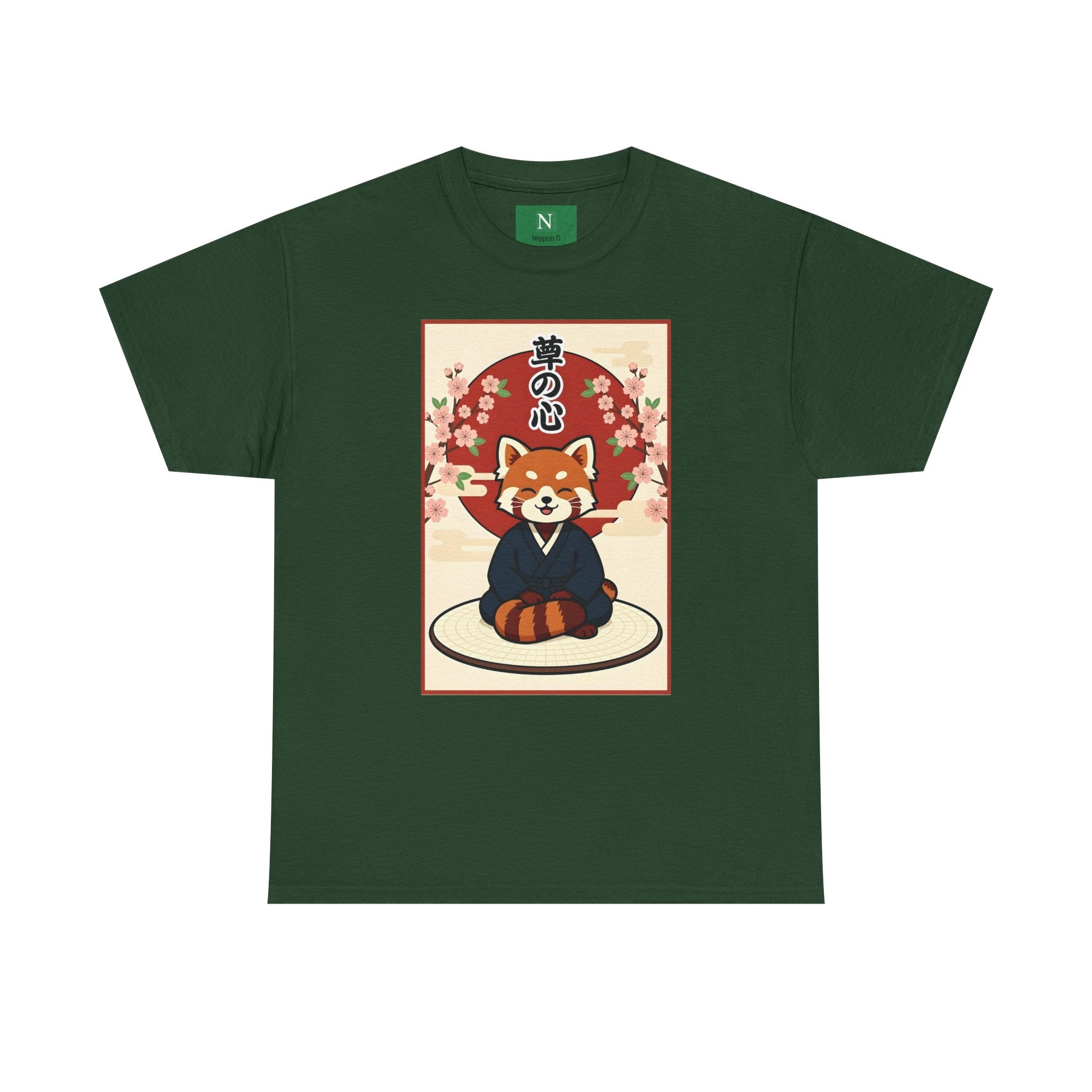 Red Panda Zen T-Shirt — Cute Japanese-Inspired Meditation Design