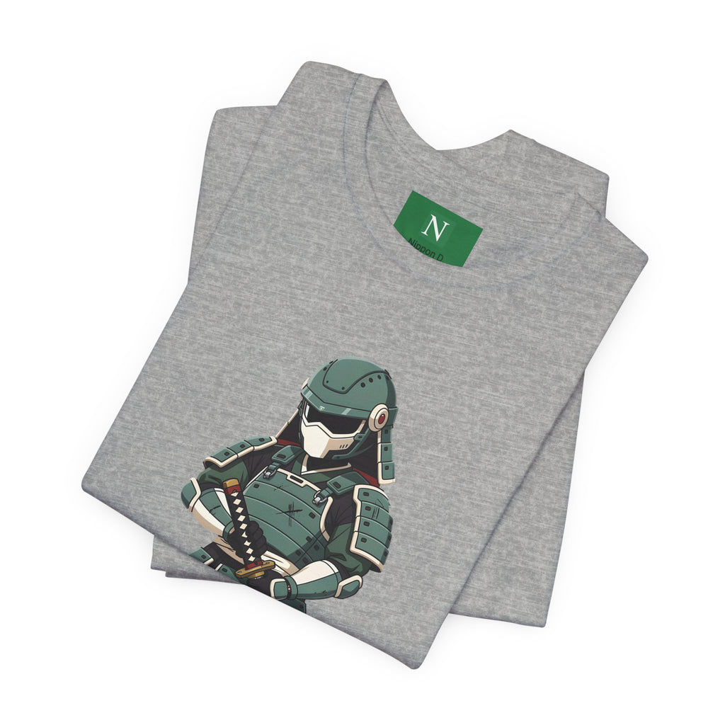 Samurai Cat T-Shirt – Cute Armored Kitty with Katana Graphic