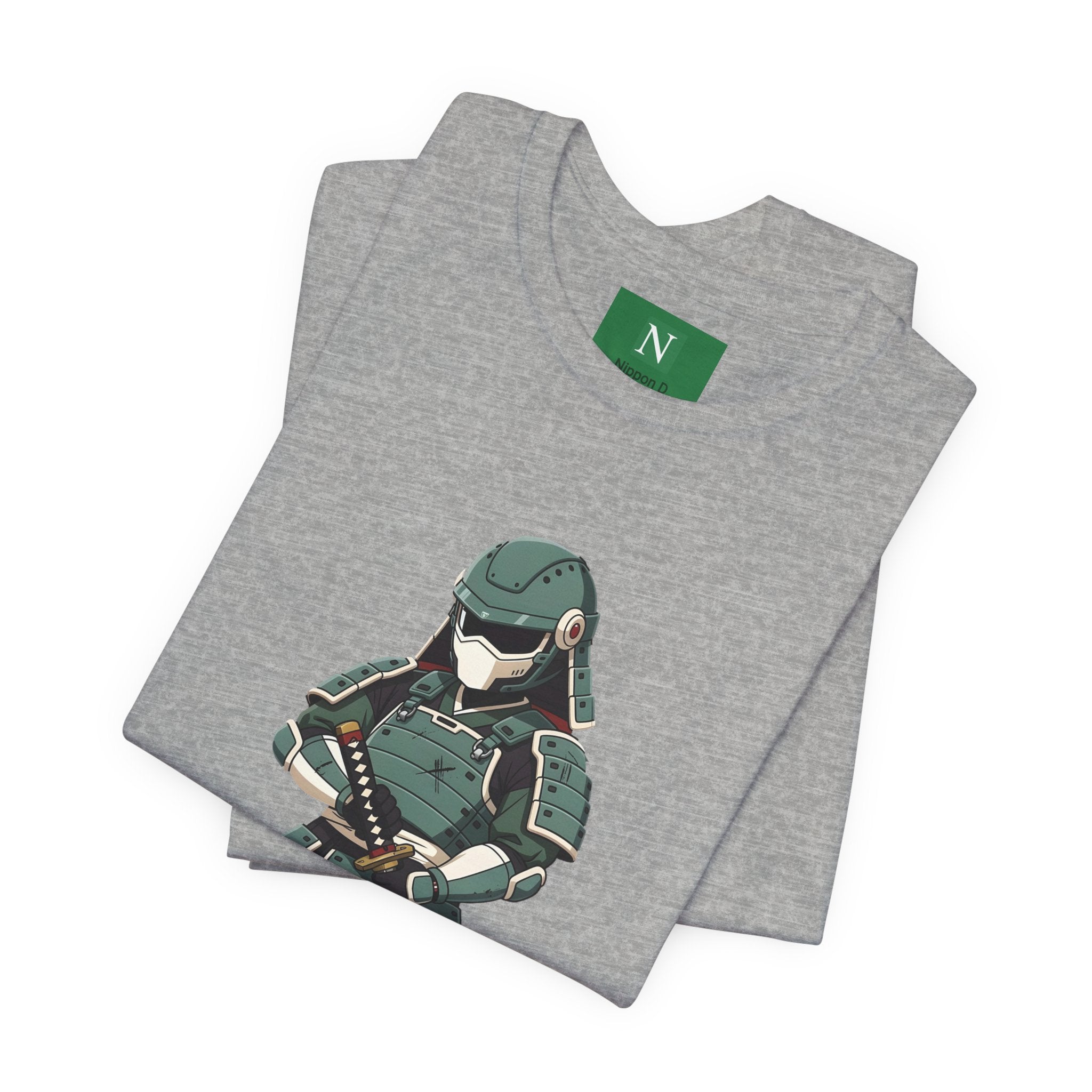Samurai Cat T-Shirt – Cute Armored Kitty with Katana Graphic
