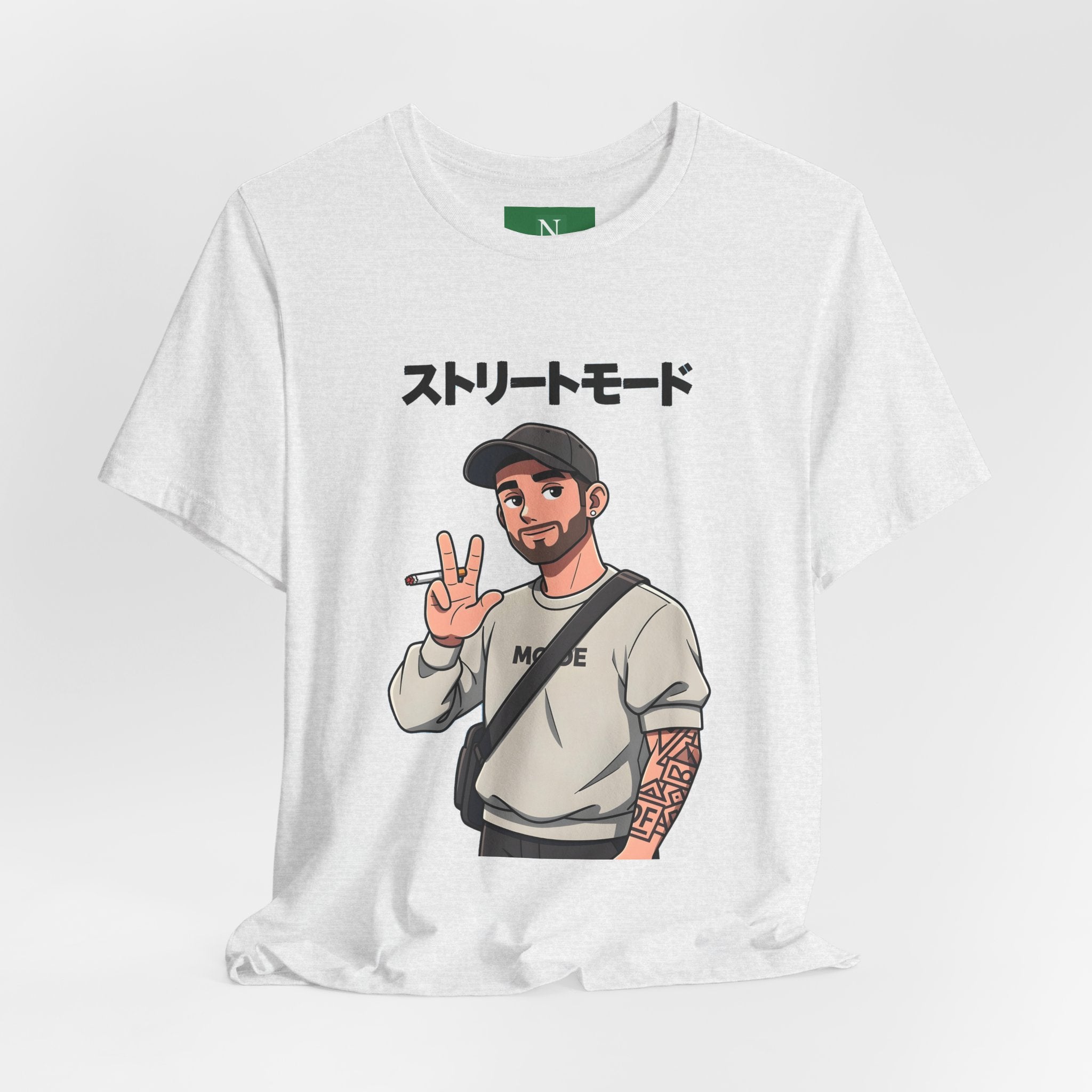 Street Mode Graphic Tee — Japanese Text Casual Urban T-Shirt