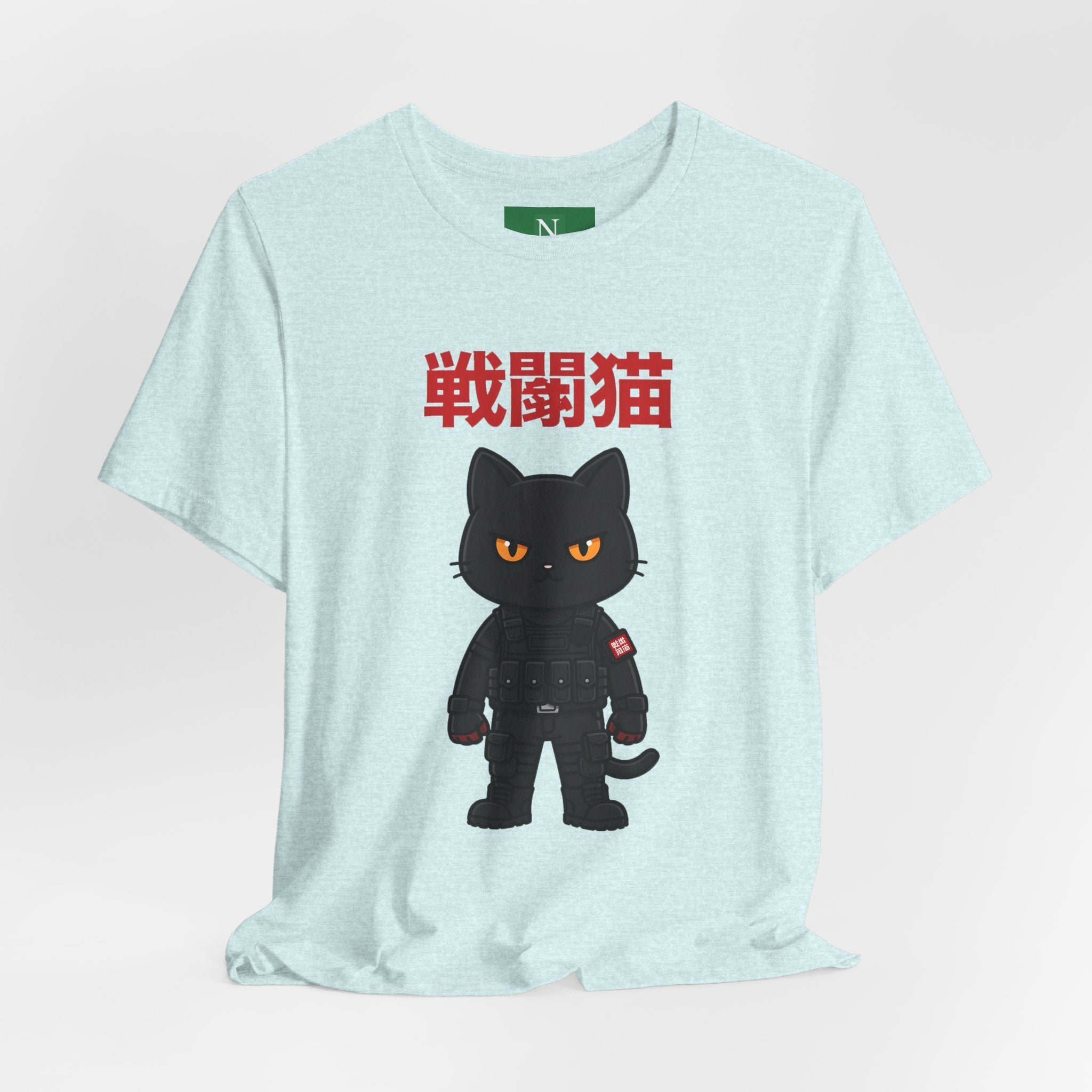Warrior Cat T-Shirt — Black Cat Samurai Graphic Tee (戦闘猫)