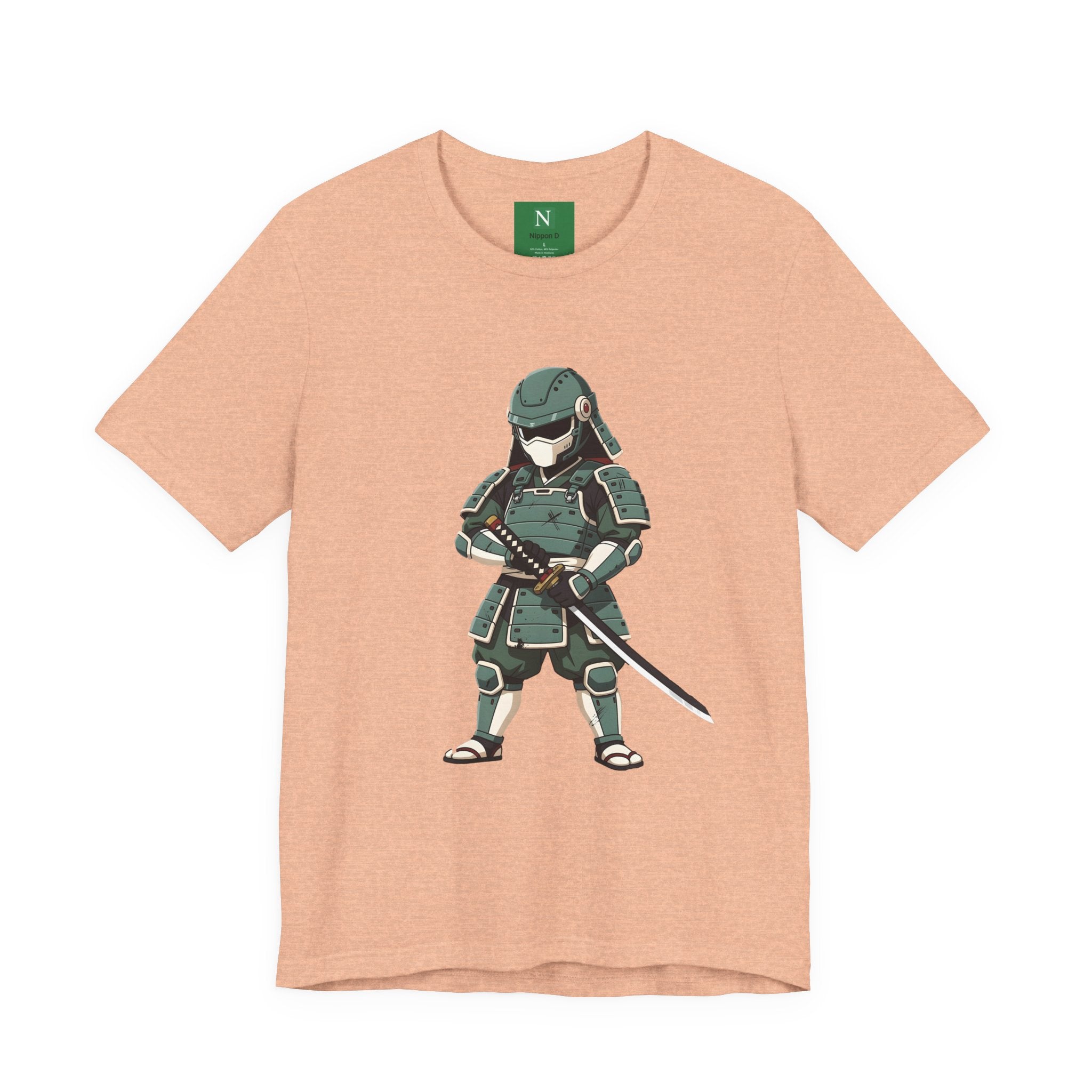 Samurai Cat T-Shirt – Cute Armored Kitty with Katana Graphic