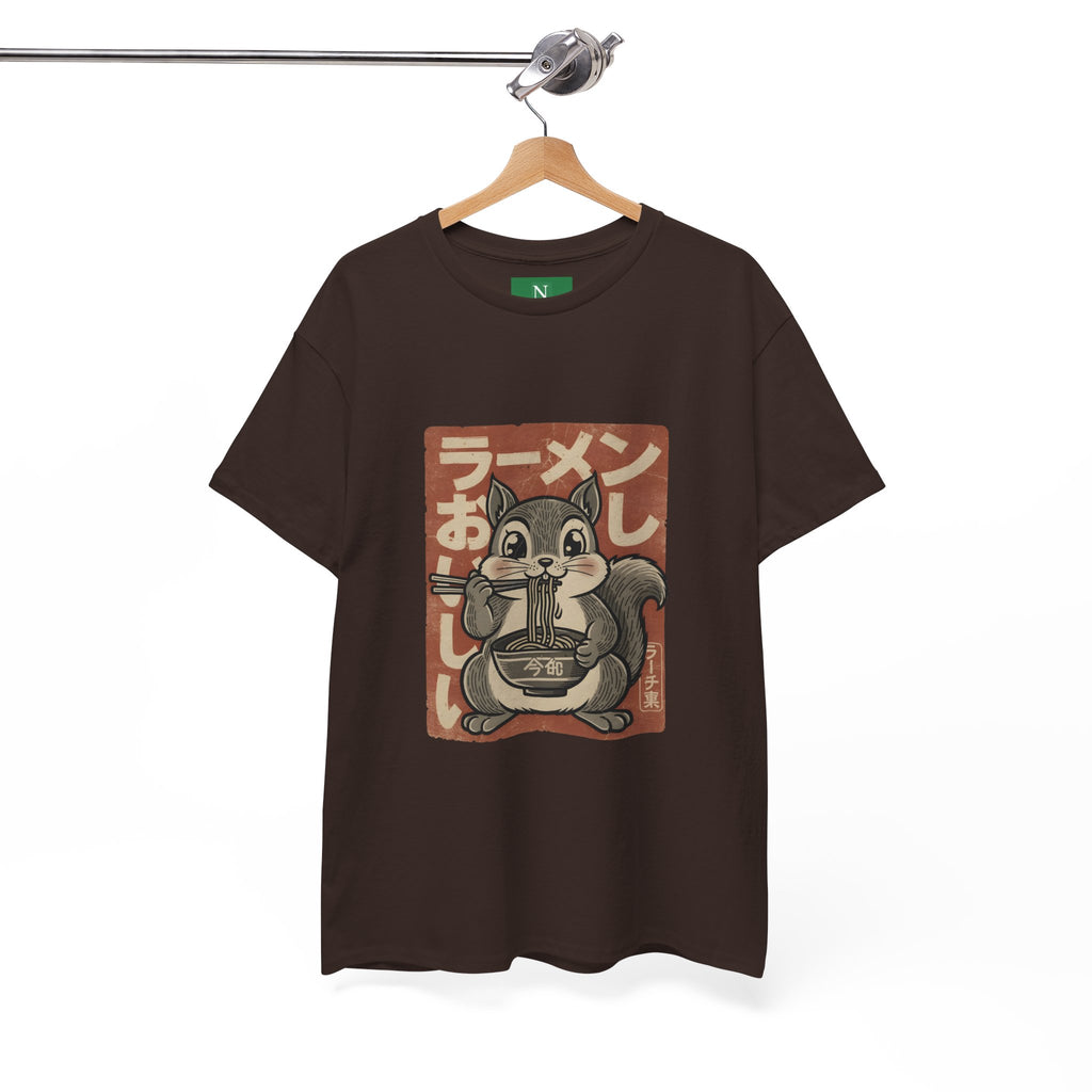 Ramen Squirrel T‑Shirt — Cute Vintage Japanese Noodle Graphic Tee