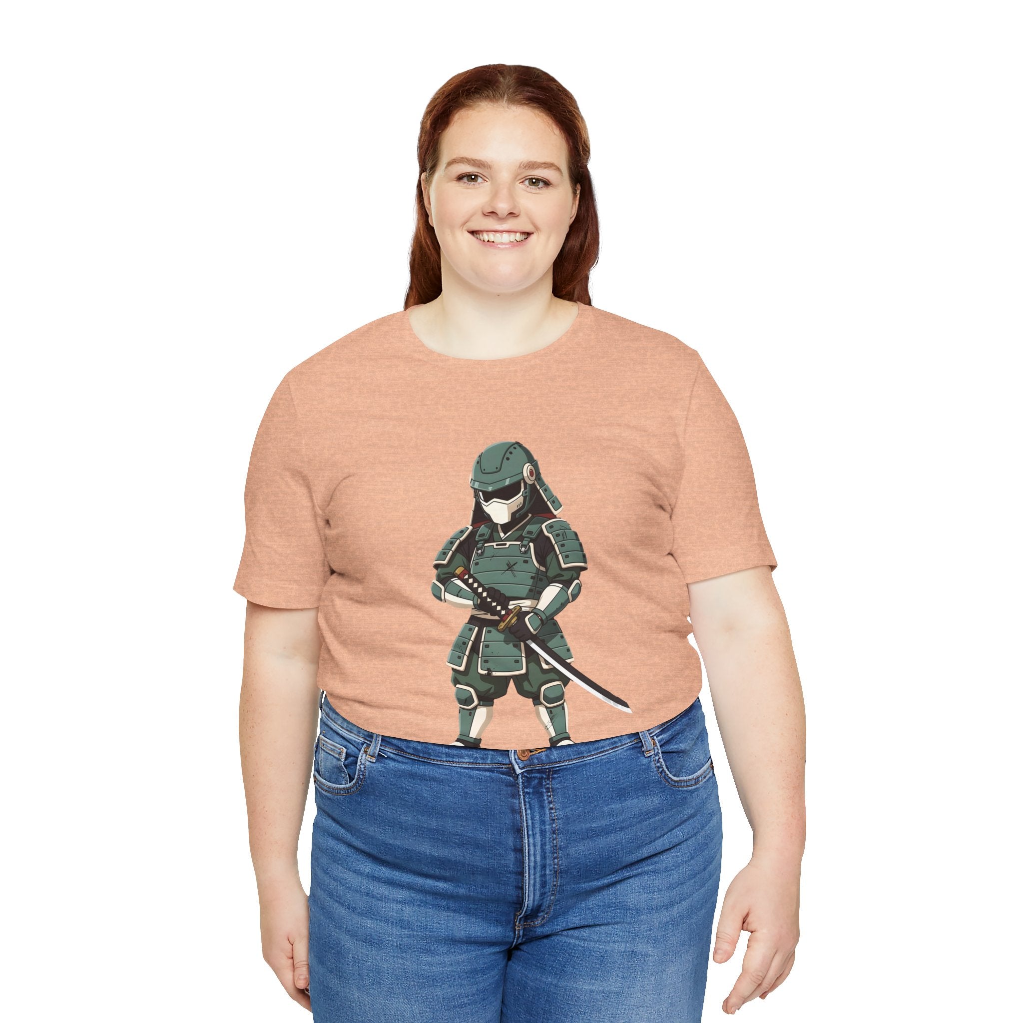 Samurai Cat T-Shirt – Cute Armored Kitty with Katana Graphic
