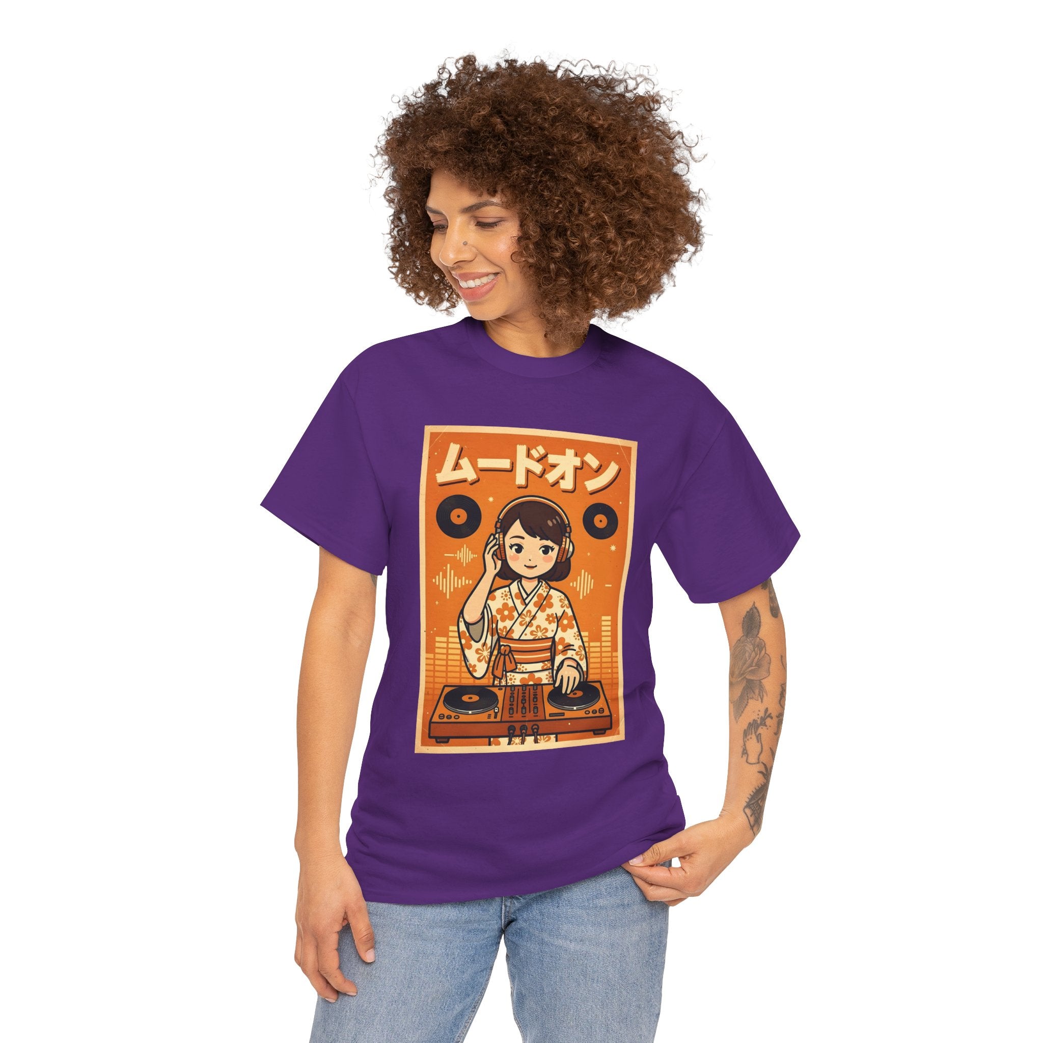 DJ Kimono T‑Shirt — Retro Japanese Anime Vinyl DJ Graphic Tee