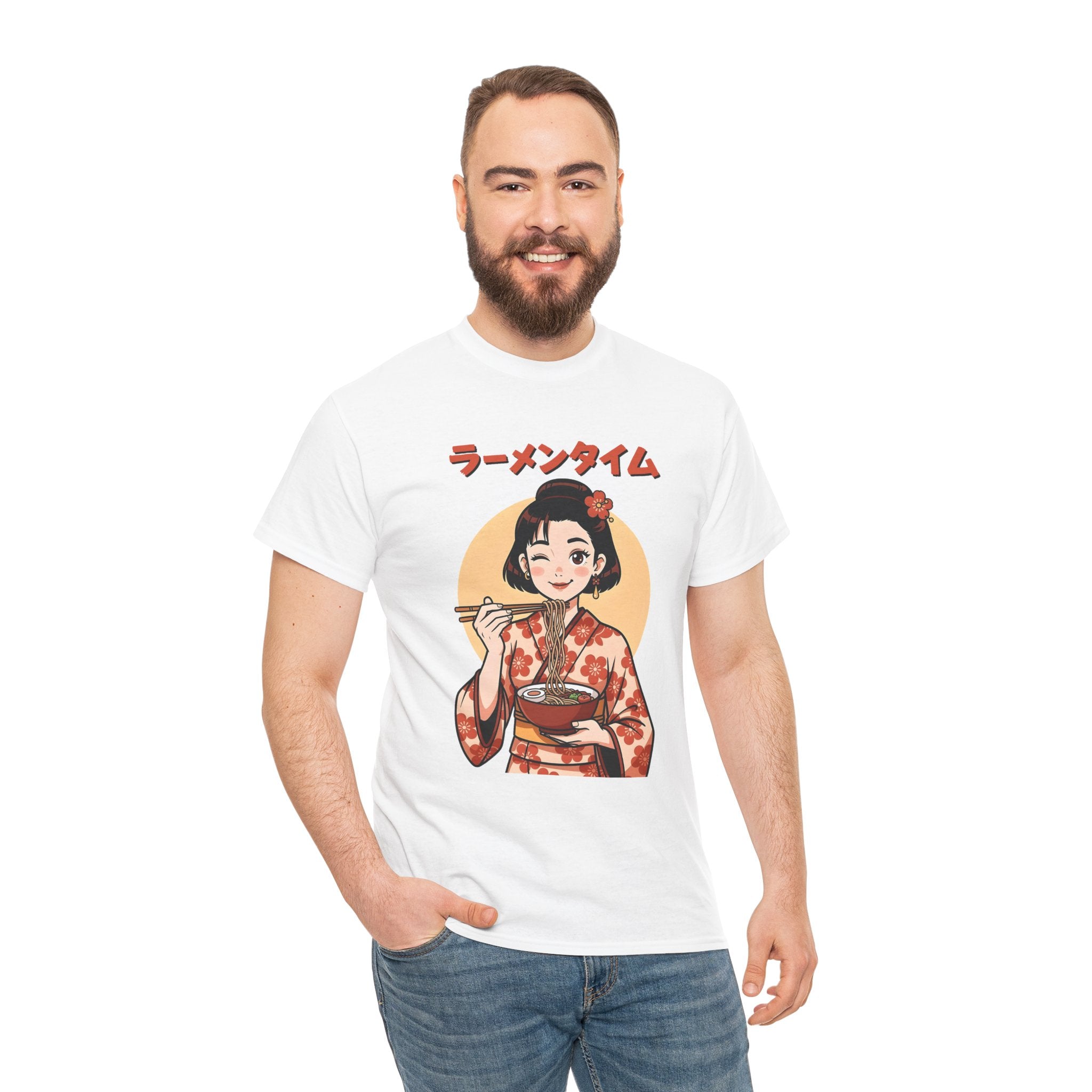 Ramen Time Tee — Cute Kimono Girl Eating Ramen Graphic T-Shirt