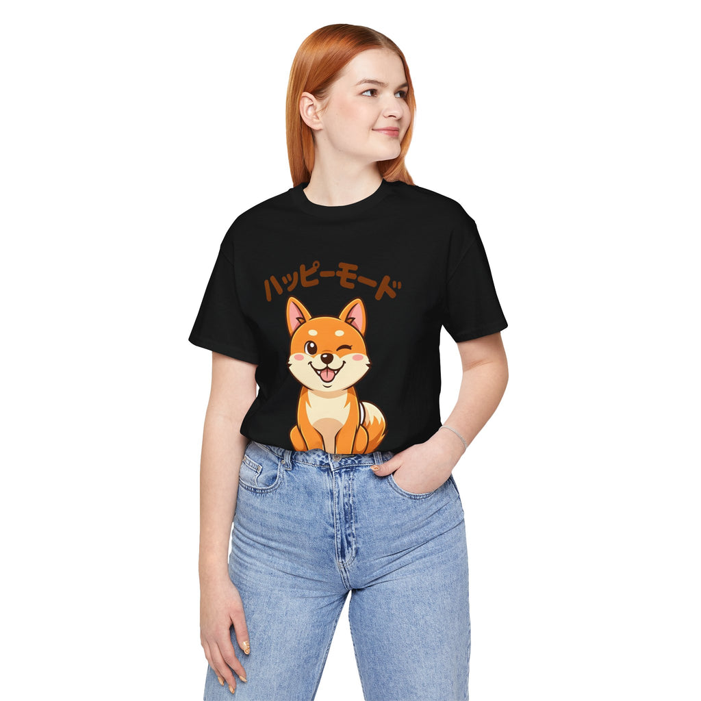 Happy Mode Shiba Inu T‑Shirt — Cute Japanese Kawaii Dog Tee