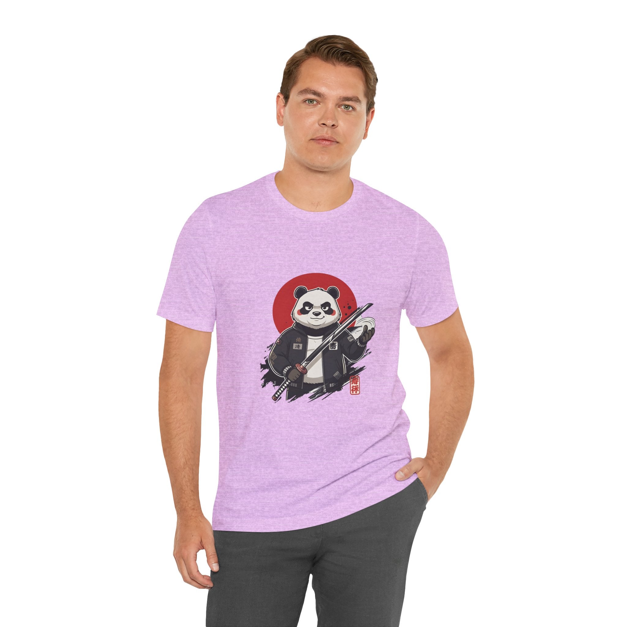 Samurai Panda T-Shirt — Cute Warrior Graphic Tee with Red Sun