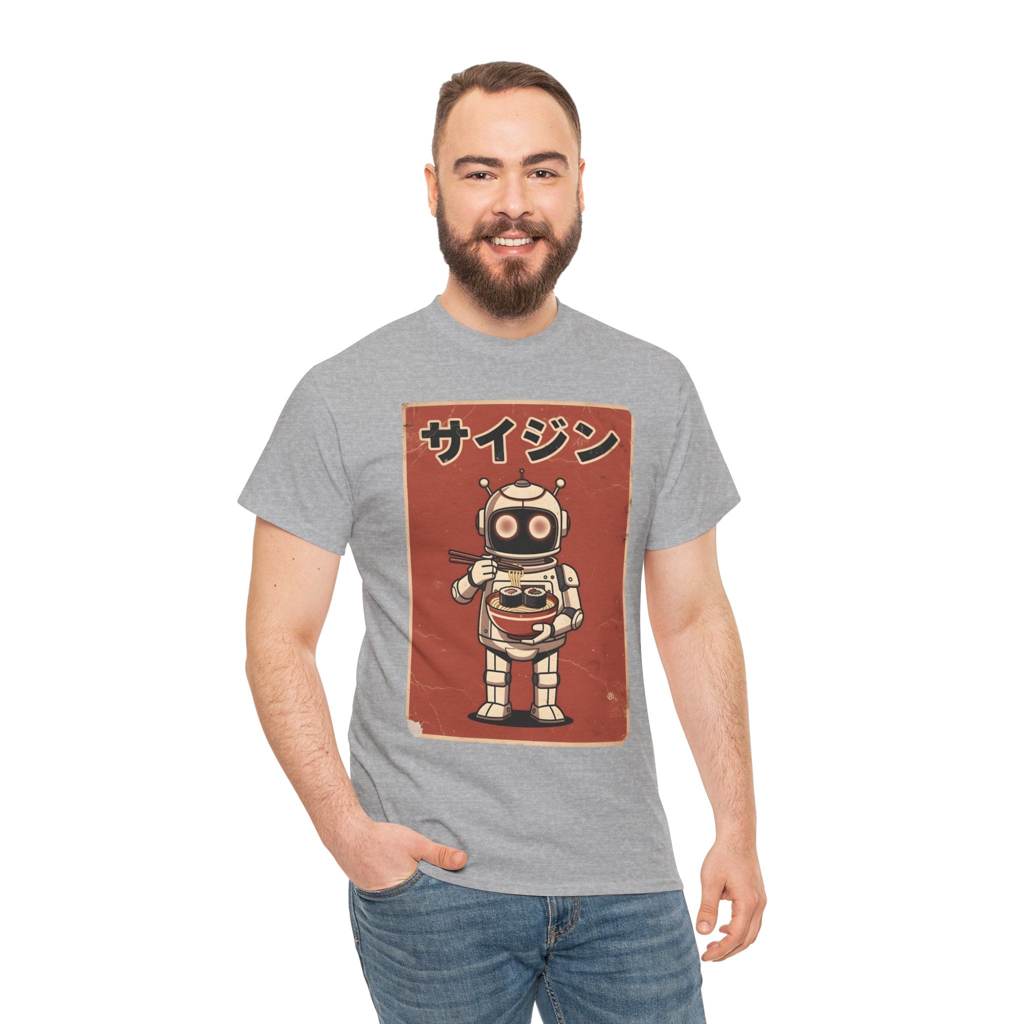 Retro Robot Ramen Tee — サイジン (Saijin) Vintage Japanese Robot Noodle Shirt
